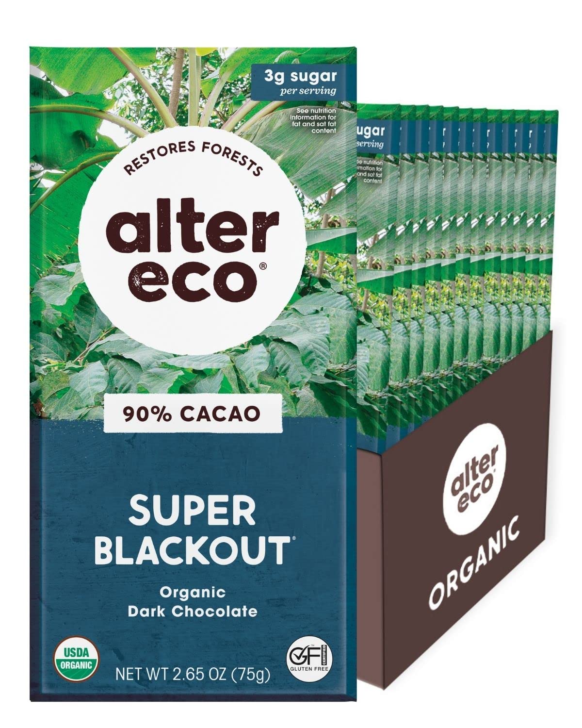 Alter Eco, Bar Chocolate Dark Super Blackout Organic, 2.65 Ounce
