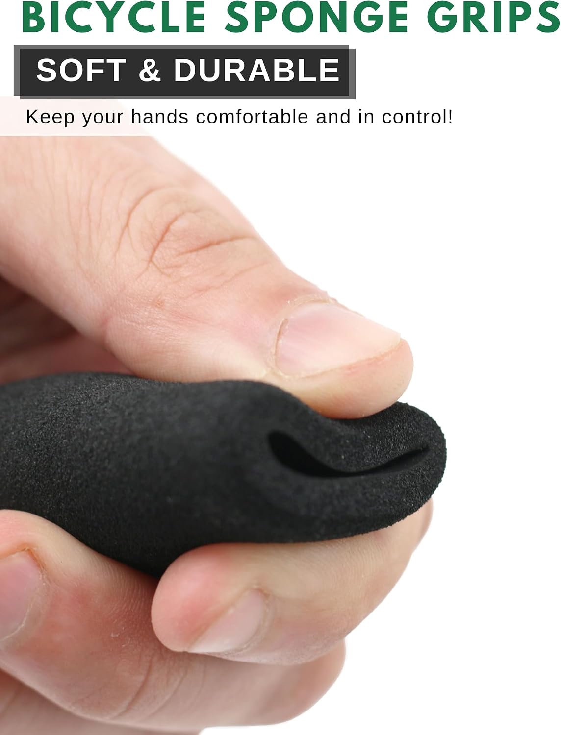 Ultracycle's Cruiser & Road Foam Grips - Soft and Cushy Design, High-Density Foam Rubber, 4-Piece Kit