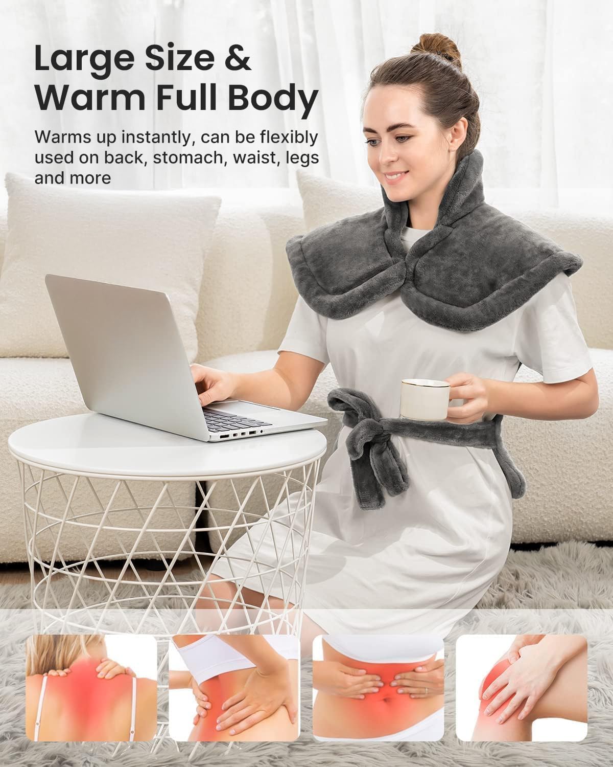 RENPHO Heating Pad for Back, Gift for Women & Men, FSA Eligible HSA