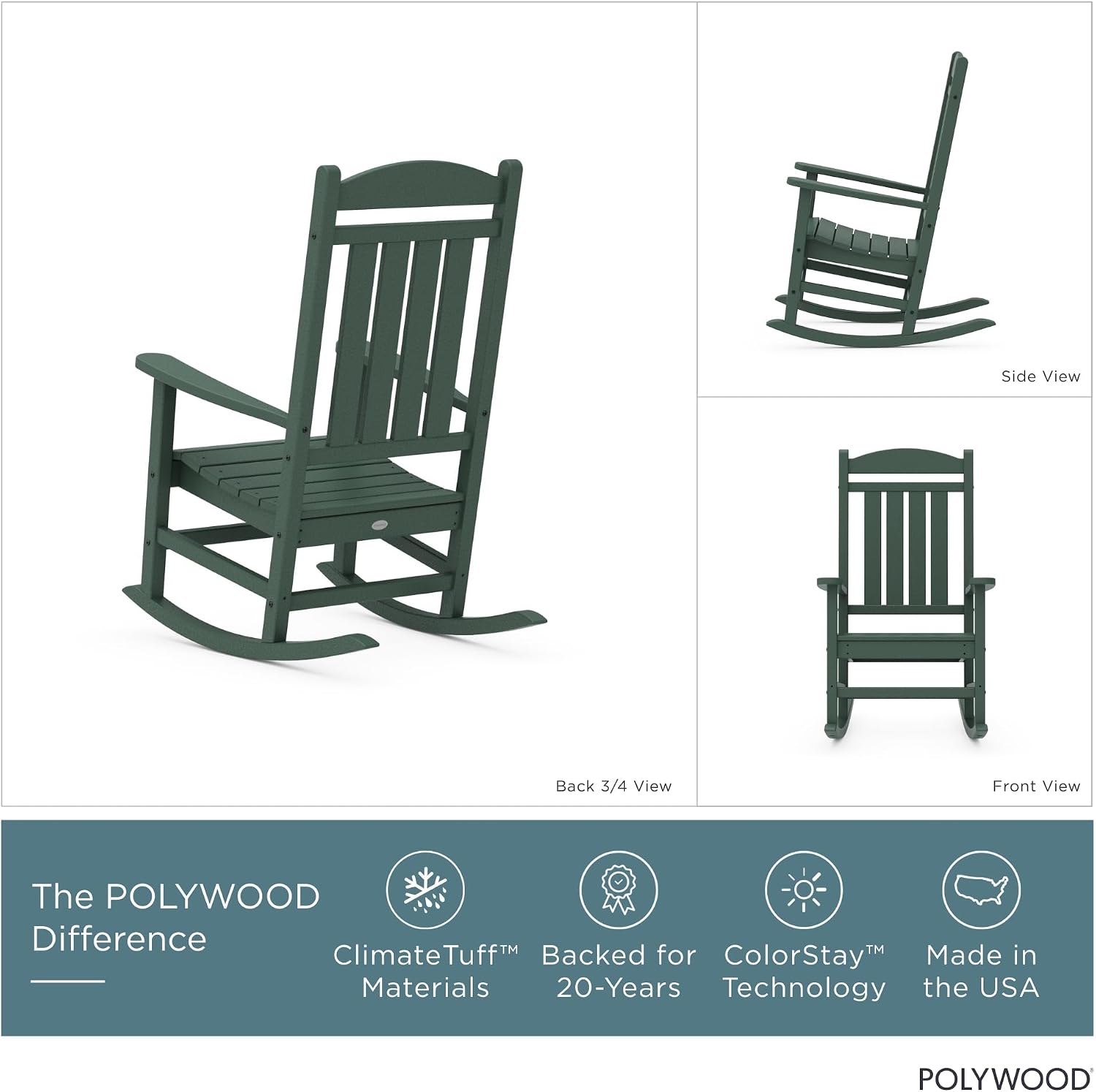 POLYWOOD Presidential Rocking Chair in White