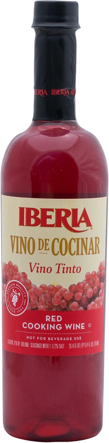 Iberia Red Cooking Wine 25.4 fl. oz., Exclusively for Cooking, Full-Strength Wine That Enhance the Flavor of Almost Any Dish