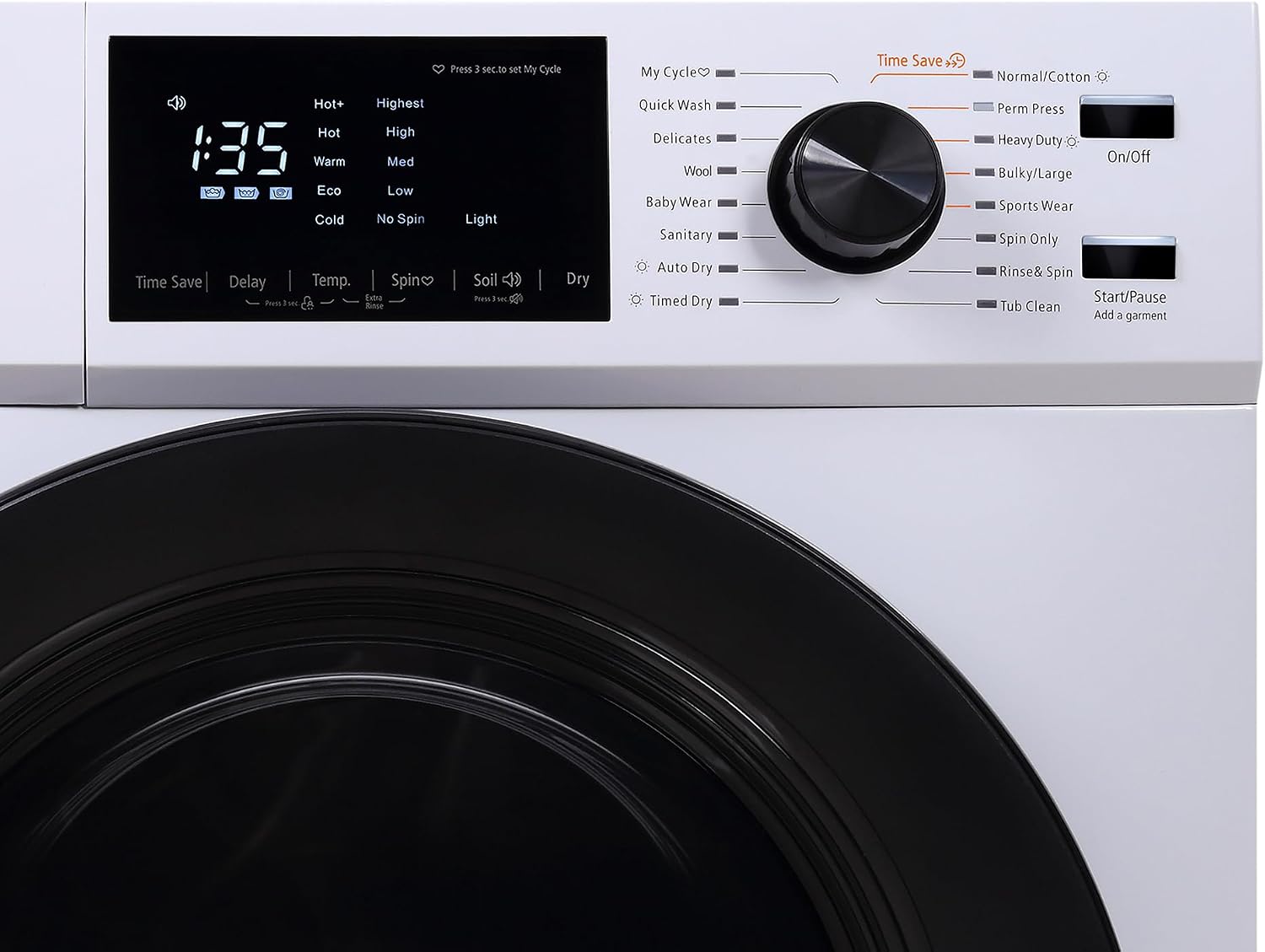 23.4 in. 2.7 cu. ft. White All in One Ventless and Washer Dryer Combo
