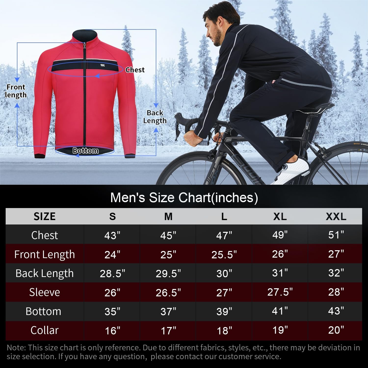 Souke Sports Men's Winter Cycling Jacket Windproof Thermal Bike Jacket