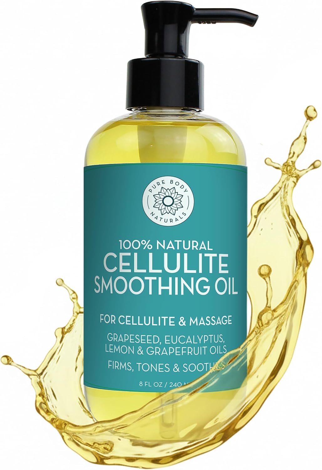Cellulite Massage Oil for Legs & Thighs, 8 fl oz | Firming, smoothing ritual for belly, hips and arms, supports lymphatic drainage