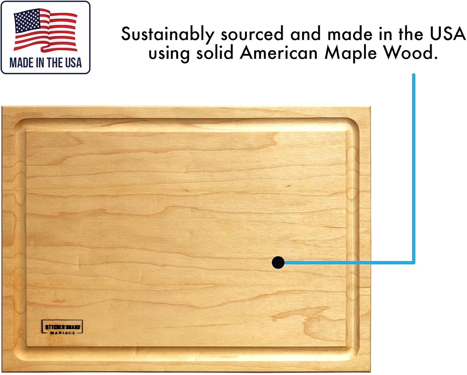 Premium Maple Wood Cutting Board - 12x8 Inches, Reversible Chopping Board for Kitchen, Cheese, and Charcuterie, Durable and Knife-Friendly