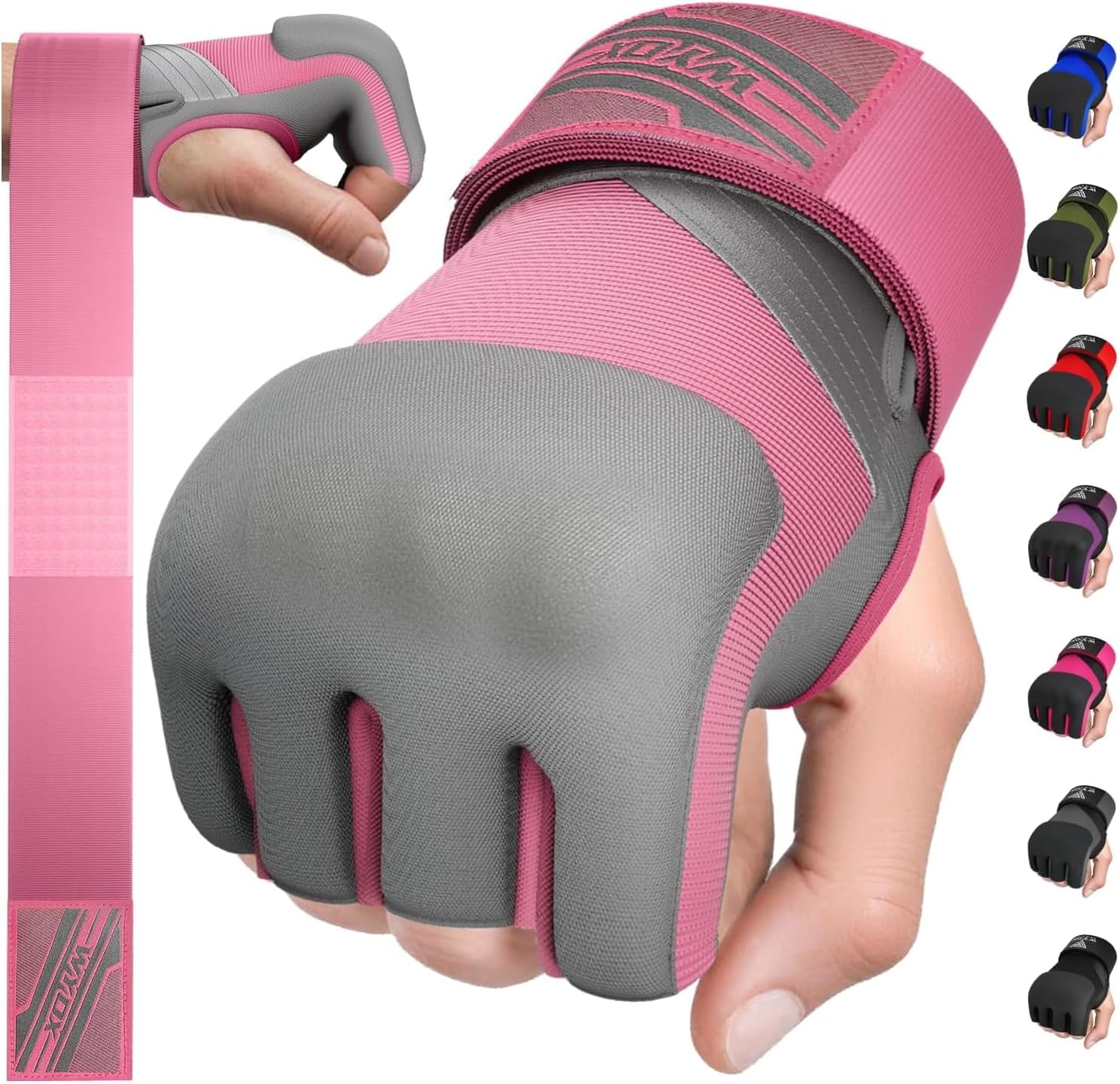 WYOX Neoprene Gel Boxing Hand Wraps Inner Gloves for Men & Women – 80cm/31in Quick Wrist Strap, Padded Knuckle Protection