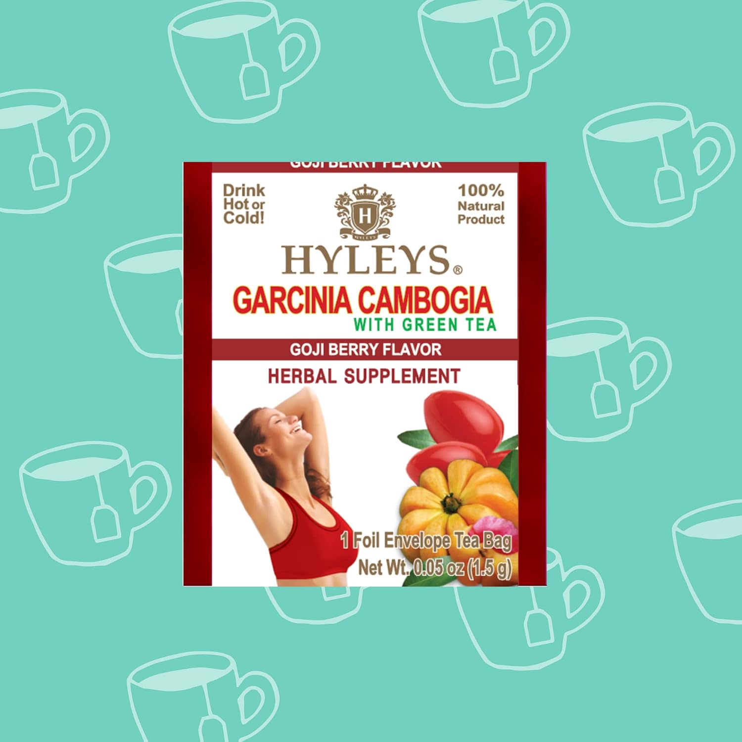 HYLEYS Tea Garcinia Cambogia Green Tea 5 Flavors Assortment - 25 Tea Bags