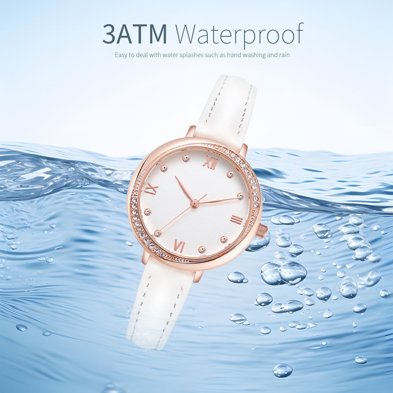 NUOVO Women's Silicone Sports Watch - Crystal Accented Leather Strap Analog Display
