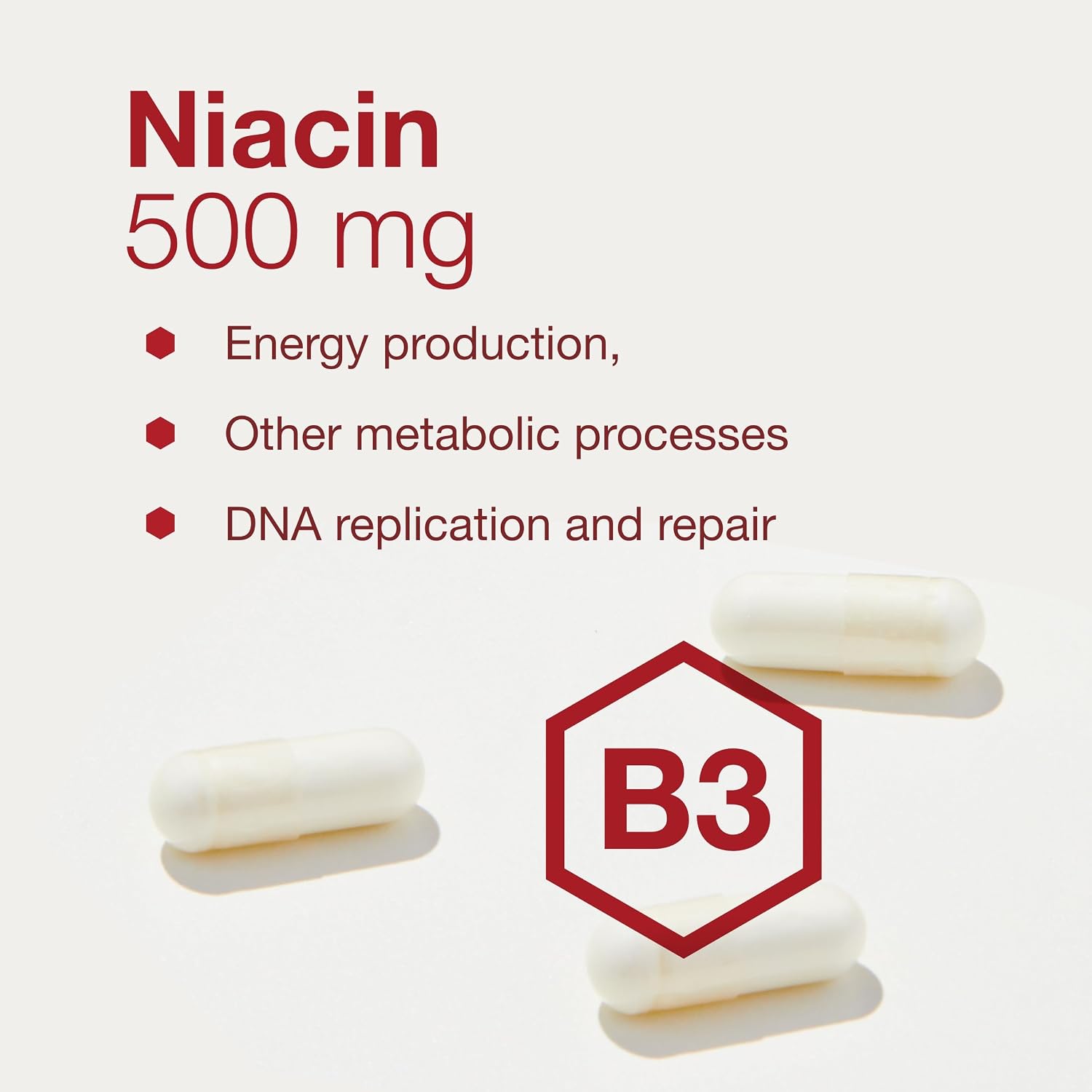 PROTOCOL FOR LIFE BALANCE Niacin 500mg - Inositol Hexanicotinate - No Flush Niacin - Vitamin B3 - Energy & Metabolism Support* - Vegan & Kosher - 90