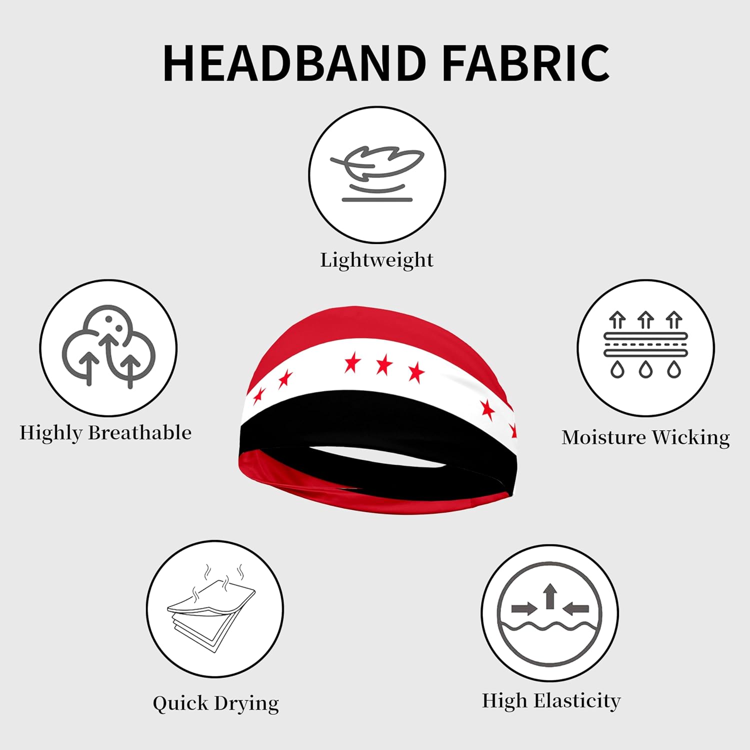 Sports Headband for Women Men,Flag Pattern Workout Head Band,Sweat Bands,Women Running Cycling Yoga Fitness,WorkoutSports Gift