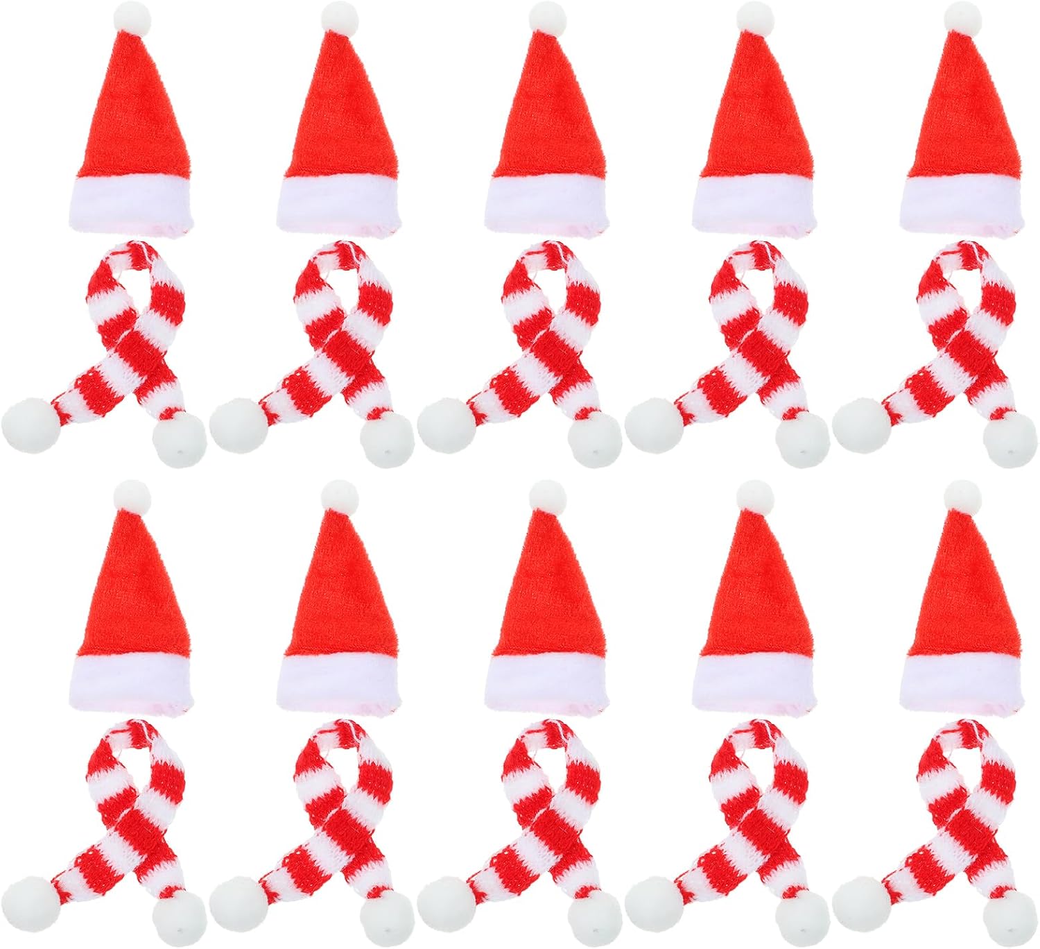 HEALLILY Party Wine Bottle Cork 20pcs Christmas Mini Santa Hats Wine Topper Covers Christmas Wine Bottle Decorations for Xmas Holiday Party (Red and