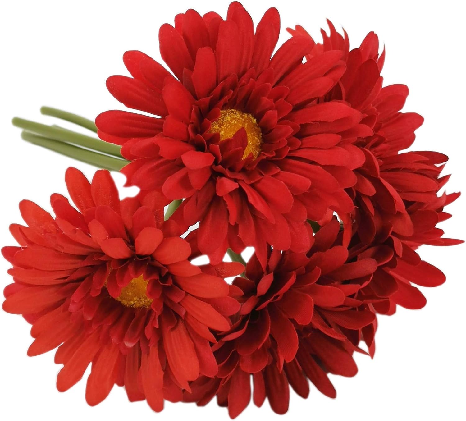 TOPIA Artificial African Daisies Flowers African Daisy Silk Flowers Artificial Gerbera Daisies Pack of 10 (Yellow)