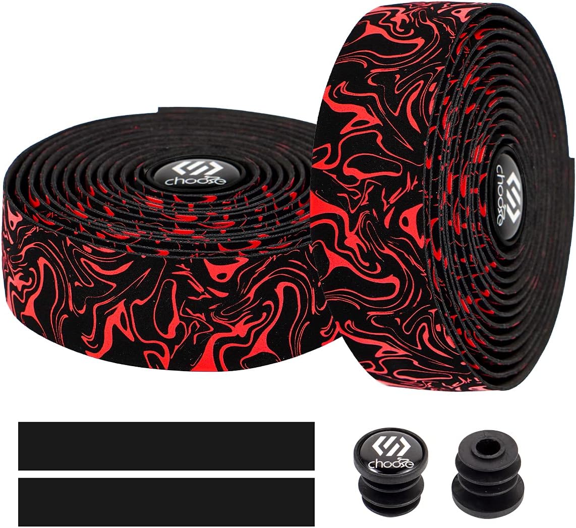 Chooee Road Bike Handlebar Tape,2PCS Bicycle Bar Tape,Red/Blue/Green/Yellow/Orange/Purple/Silver/Black