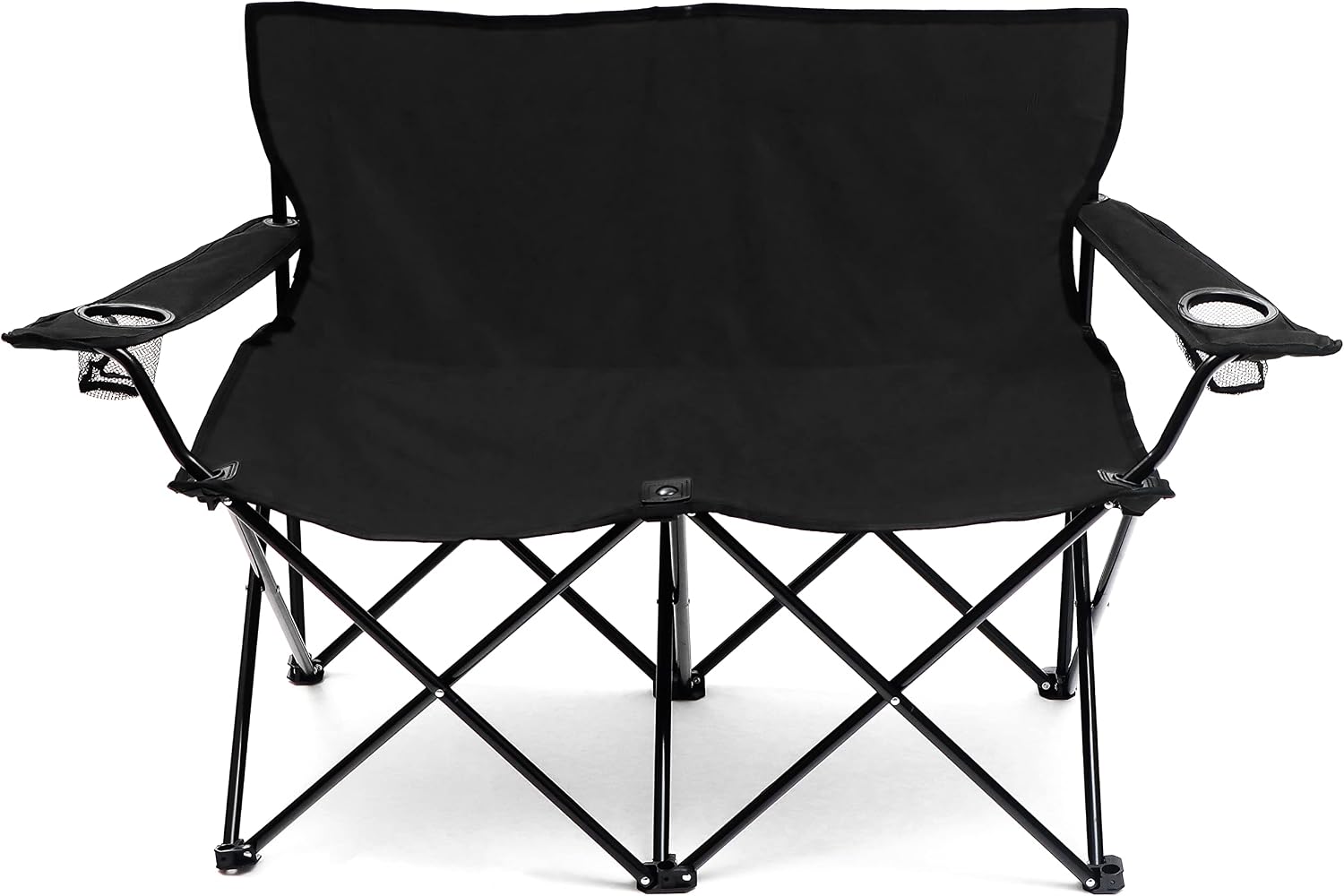Trademark Innovations Loveseat Style Double Camp Chair, 40" L x 22" W x 31.5" H, Polyester, Army Green