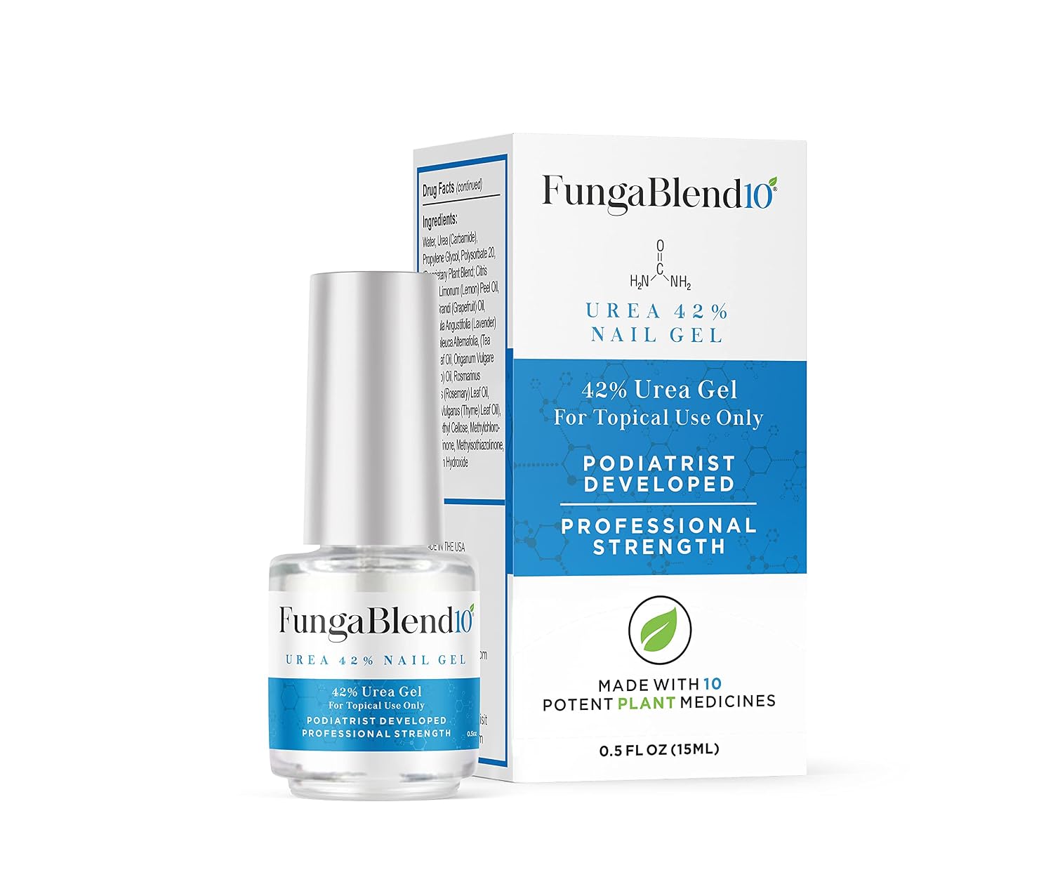 FungaBlend 10 - Urea 42% Nail Gel to Cure Fungus Faster - Delivers Antifungal Medication Directly to Fungus - Quick Results Topical Solution for Toe