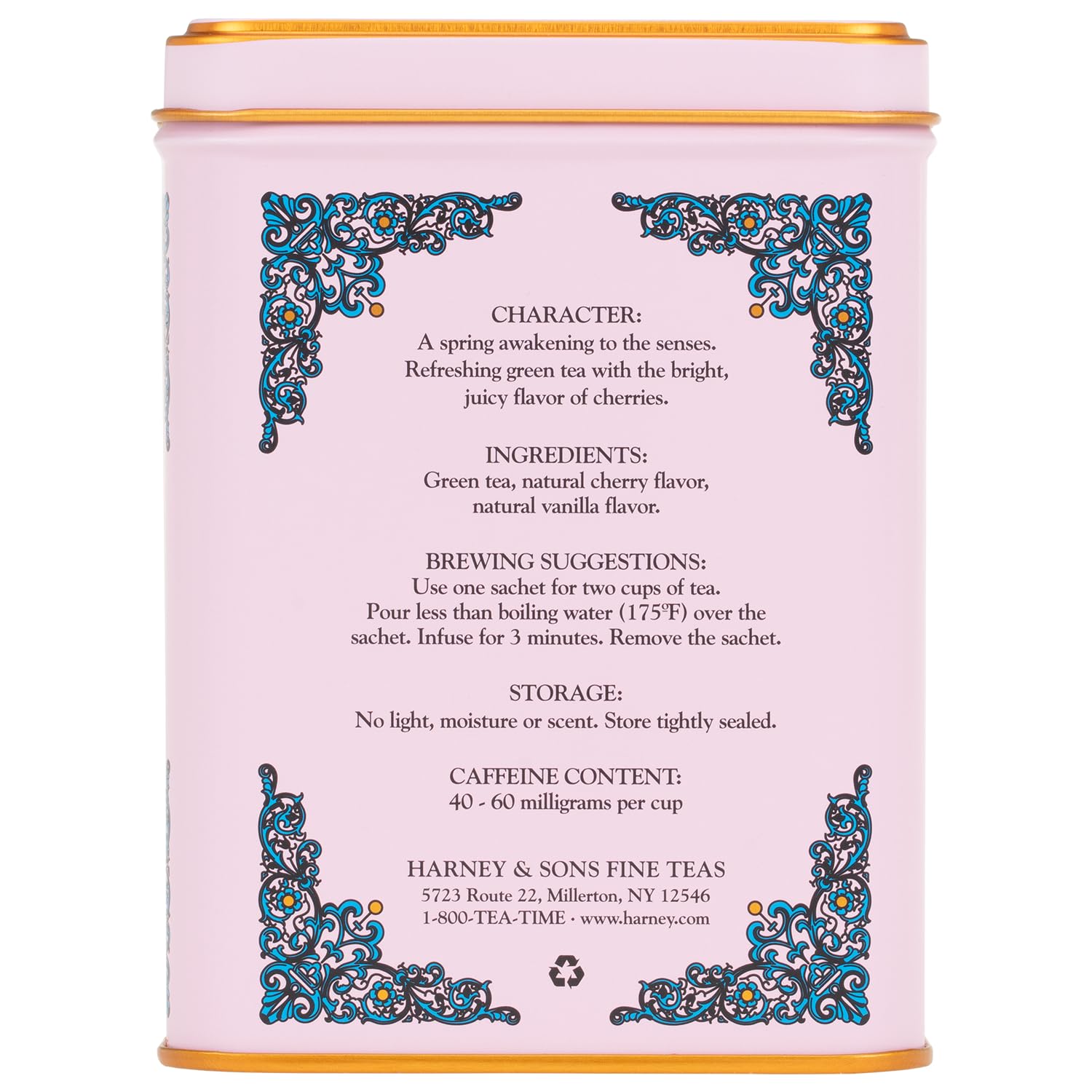 Harney & Sons HT Organic Supreme Green Tea, 20 Sachets, Tea Tin | Organic green tea with 20 sachets in a reusable tea tin. Caffeinated.