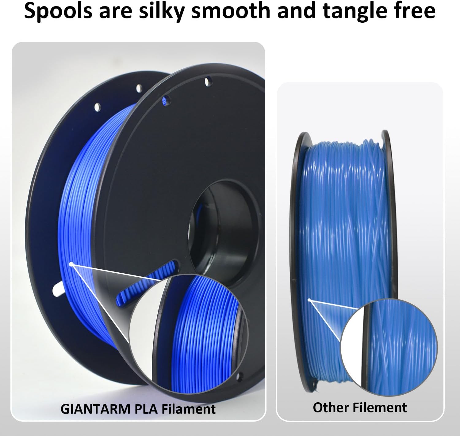 GIANTARM 3D Printer Filament, Silk Gold Pla Filament, 1Kg(2.2lbs) Spool, 1.75mm Dimension Accuracy +/- 0.03mm, 3D Printing Filament