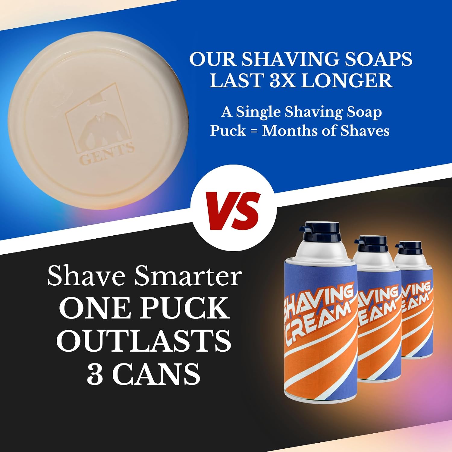 GENTS All Natural Shaving Soap Set for Men, 3 Pack Cedar & Pine, Sandalwood, Bay Rum, Shea Butter Rich Lather, Barbershop Wet Shave Grooming Kit