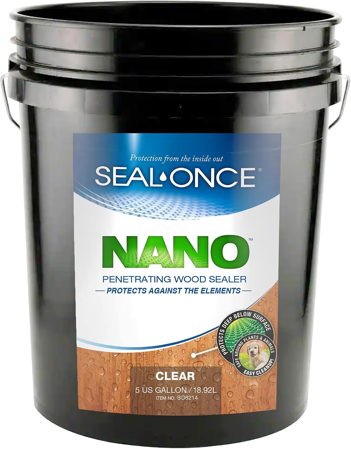 Seal-Once Nano Clear Penetrating Wood Sealer - Premium Waterproof Sealant (Quart)