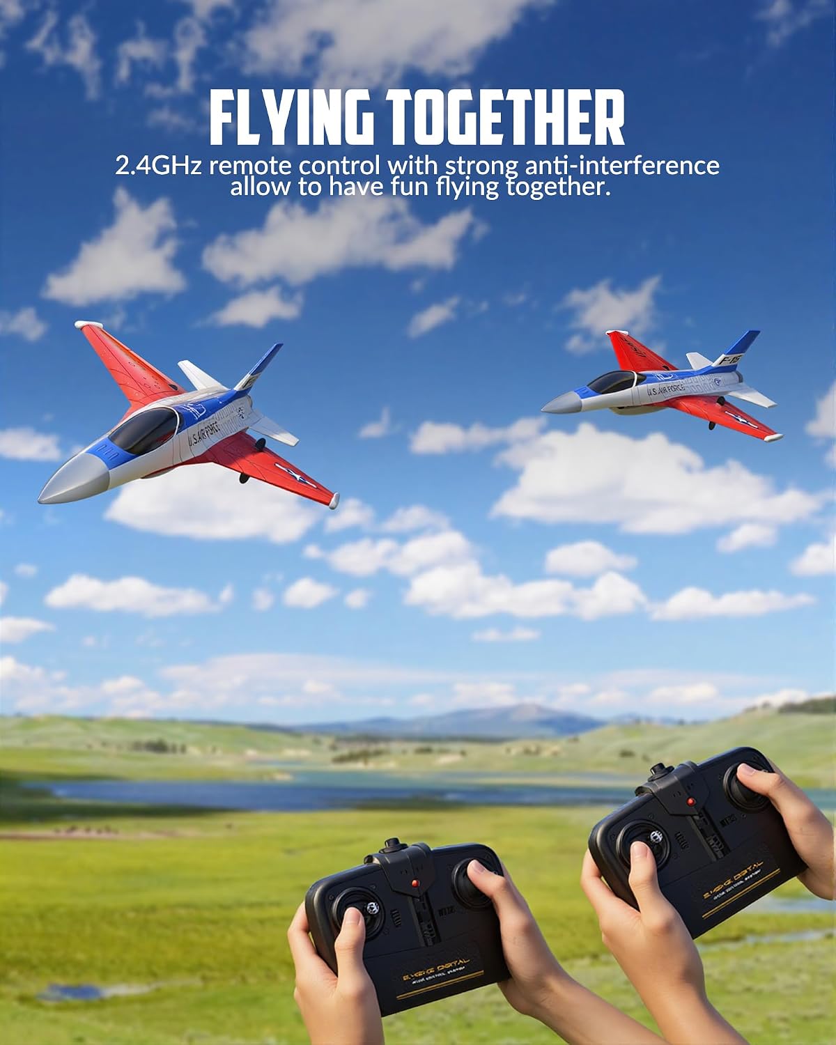 volantexrc RC Plane, 3 Channel Remote Control Plane for Beginners & Adults | Spitfire Fighter RTF, 6-Axis Gyro, 2.4GHz Radio Controlled Aircraft, Easy to Fly