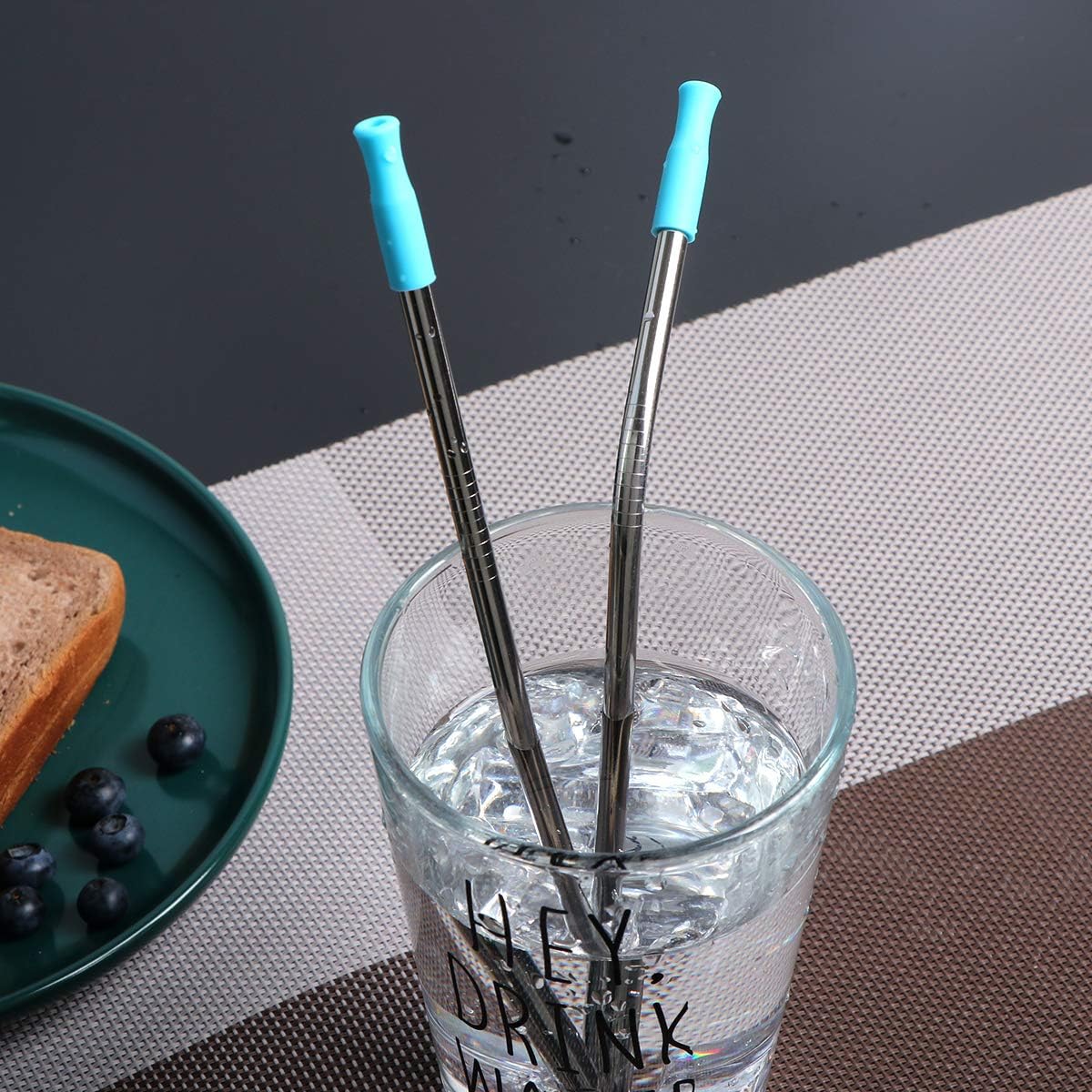 Travel Utensils Set with Case Reusable Portable Cutlery Set Stainless Steel 8pcs Including Dinner Knife Fork Spoon Chopsticks Straws(Rainbow)