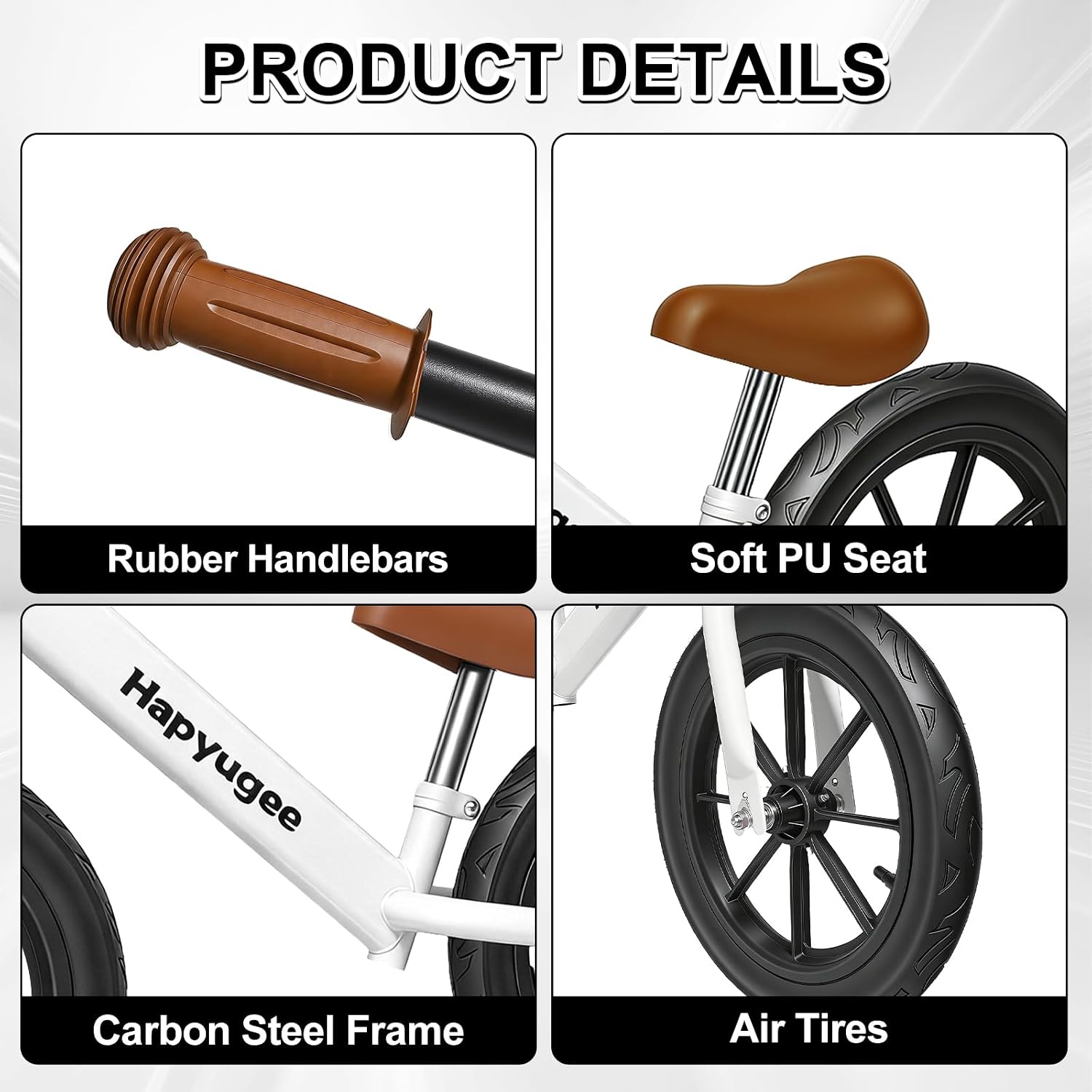 Toddler Balance Bike, 14" Lighting Wheels, Air Tires, Kids' Balance Bikes for 3-6 Years Old with Adjustable Seat