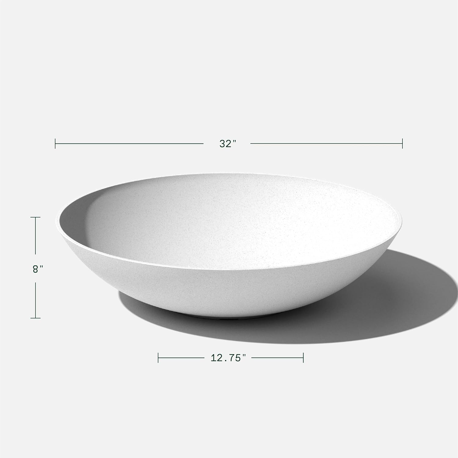 Veradek Mason Series Lane Bowl - Large Outdoor Bowl Planter | Made From a Durable Plastic-Stone Composite With Pre-Drilled Drainage Holes. Modern Patio/Tabletop Décor
