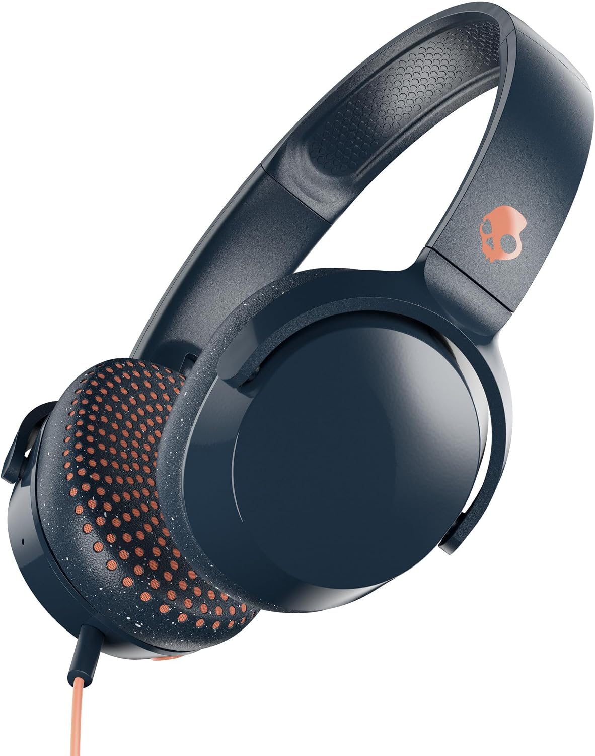 Skullcandy Riff On-Ear Wired Headphones with 3.5mm AUX Plug - Black | Travel Ready with 3.5mm Wired Connection, Built-In Microphone, Foldable Lightweight Comfortable Design, Durable Headband