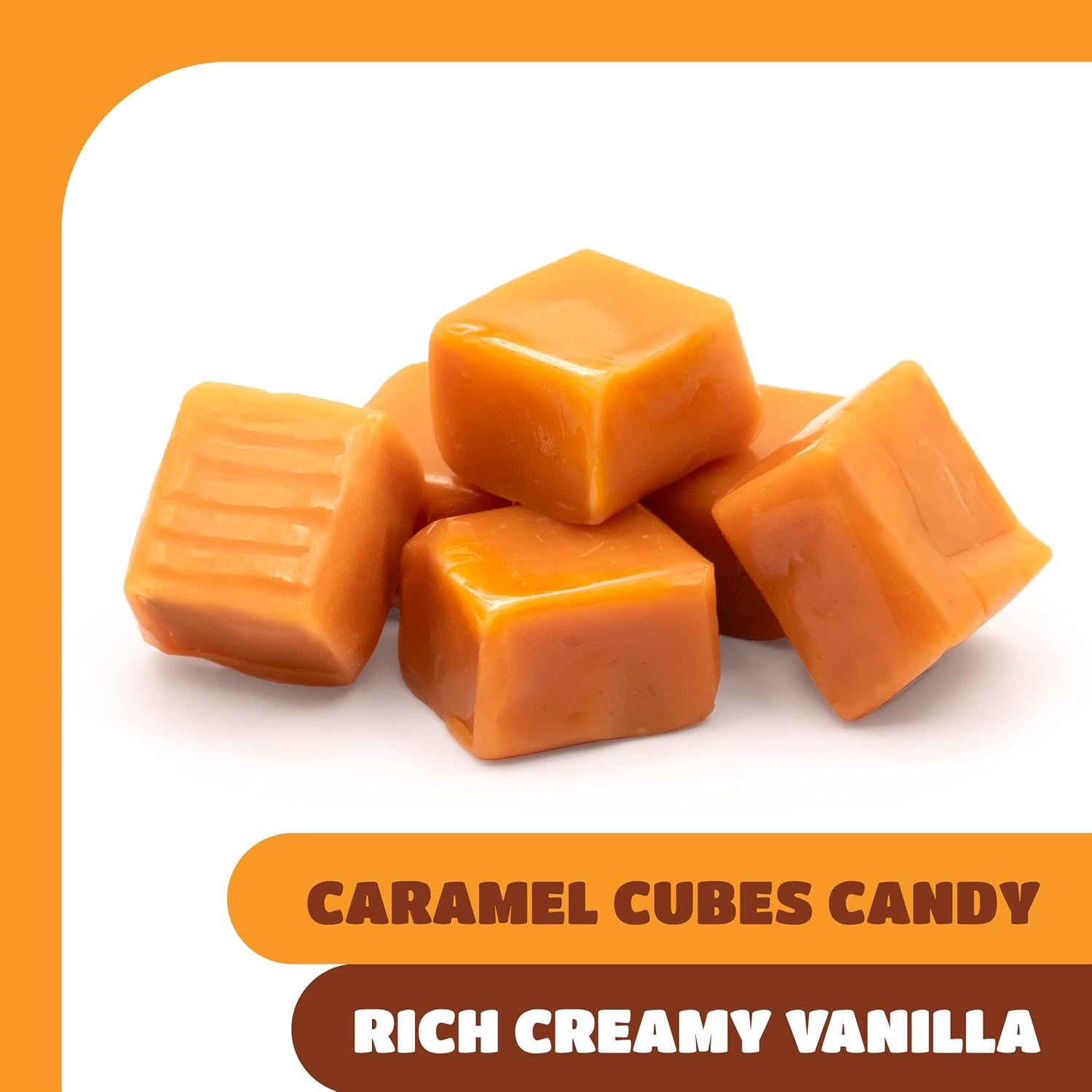 Caramel Candy, Creamy Caramels Individually Wrapped - 4 Lb Pack | Vanilla Flavored, Chewy Candy for Office
