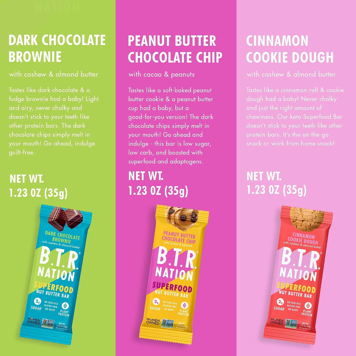 B.T.R Nation - Superfood Protein Bar Dark Chocolate - Vegan - 12 Bars