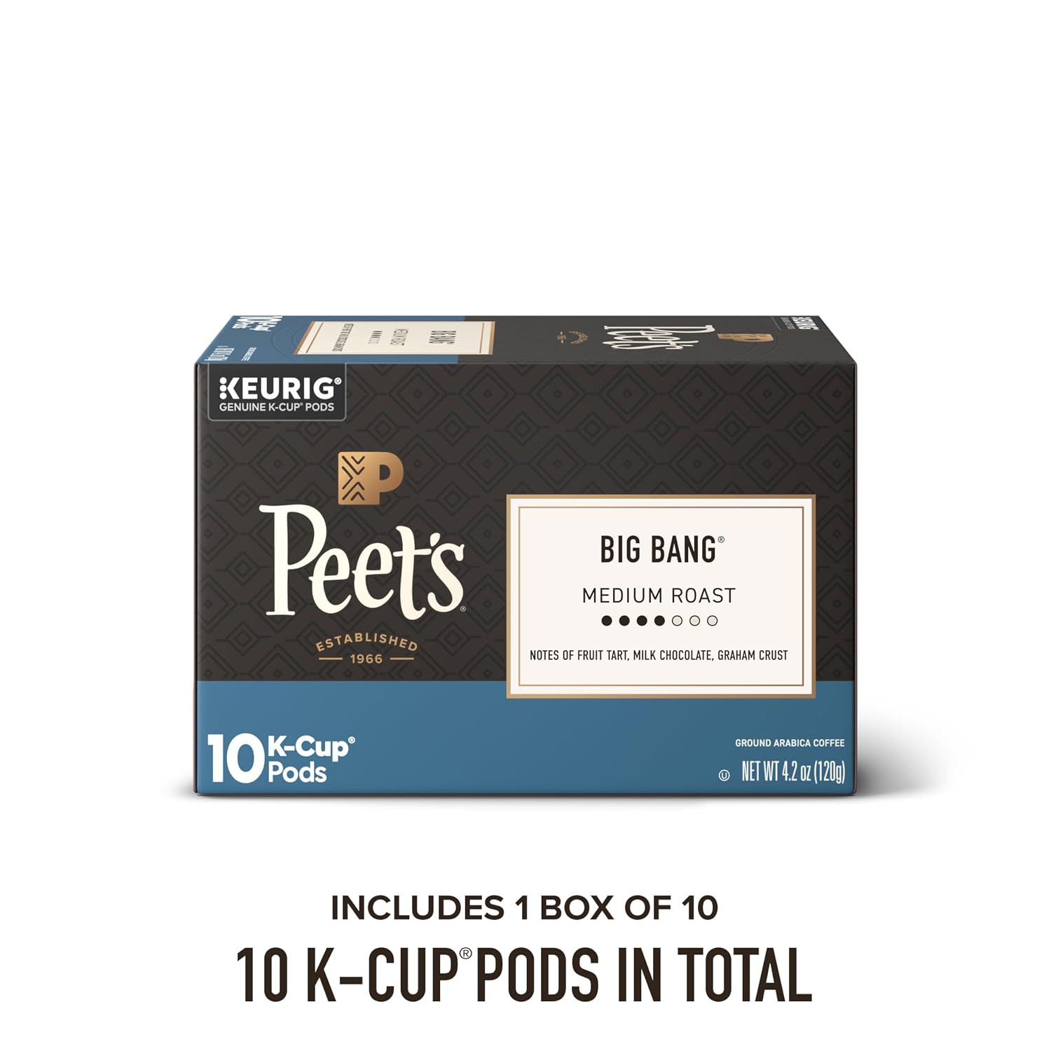 Peet's Coffee, Medium Roast Keurig K-Cup Pods, 100% Arabica Coffee - Big Bang 60 Count (6 Boxes of 10 K-Cup Pods)
