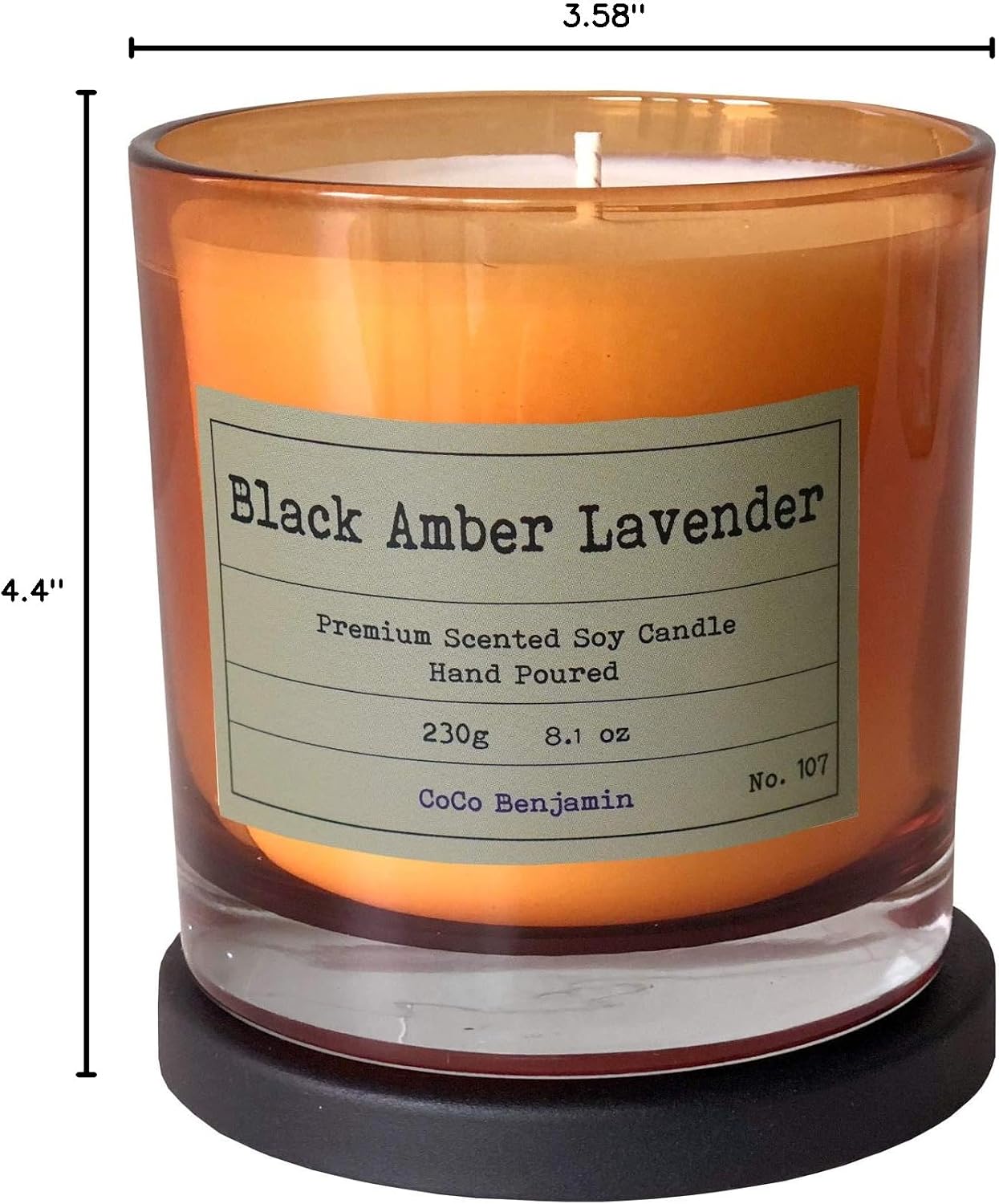 100% Natural Soy Wax Candle by CoCo Benjamin - Highly Scented & Hand-Poured Luxury Candle ((Majestic Balsam Fir Trees) - Clean Burning Cotton Wick
