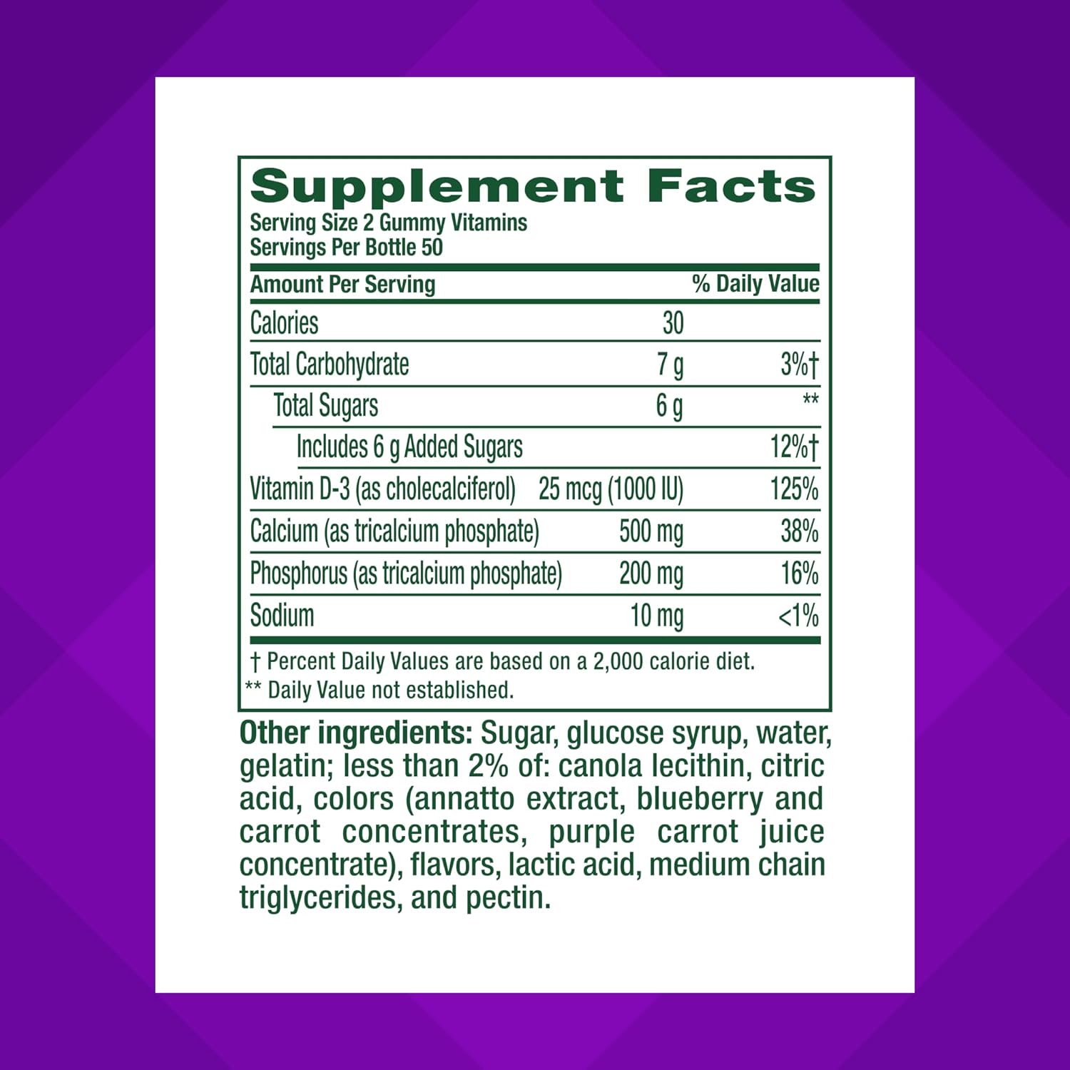 Calcium Gummies | 500 mg | 100 Adult Gummy Vitamins for Women and Men