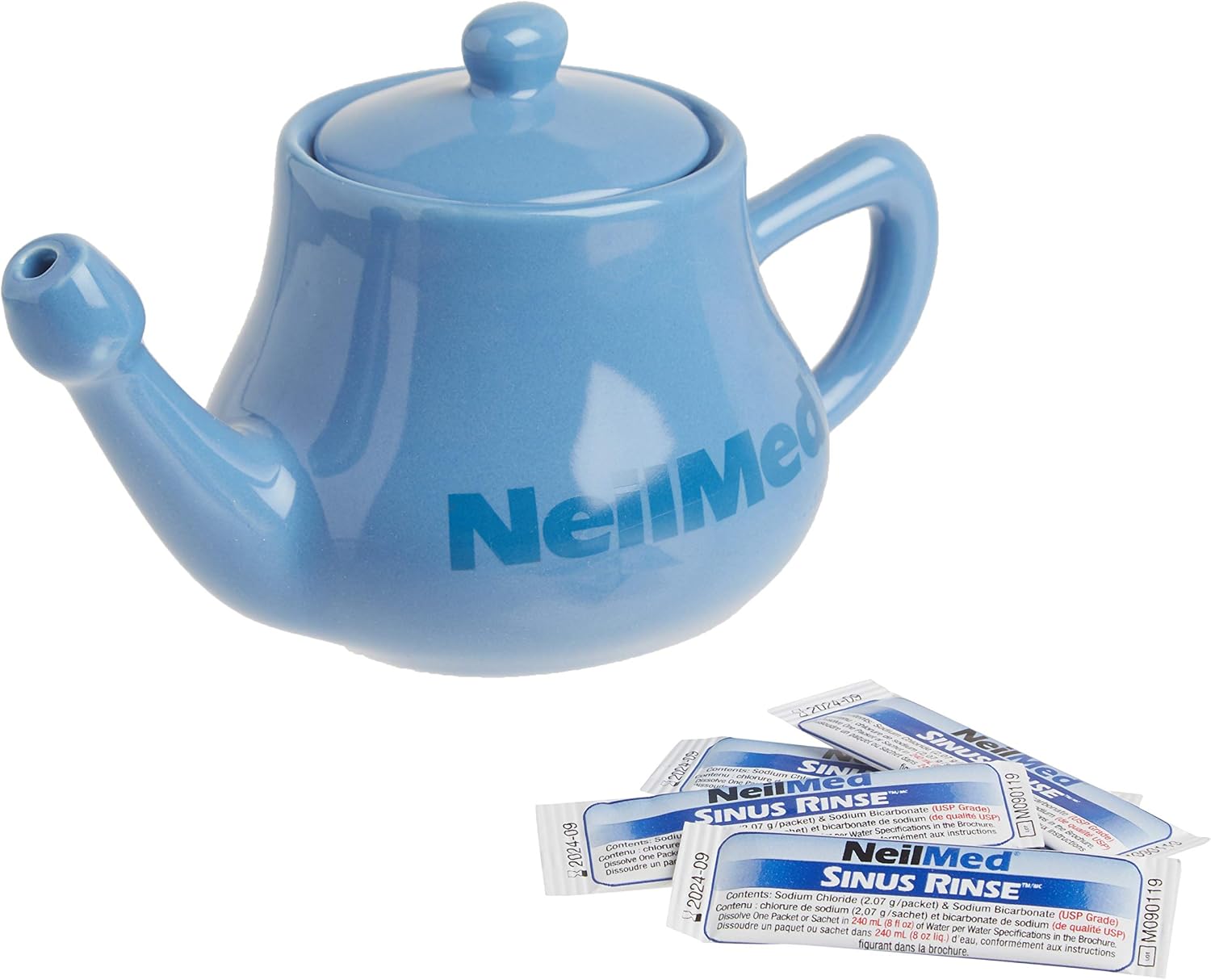 NeilMed Nasaflo Porcelain Neti Pot, 50 Count