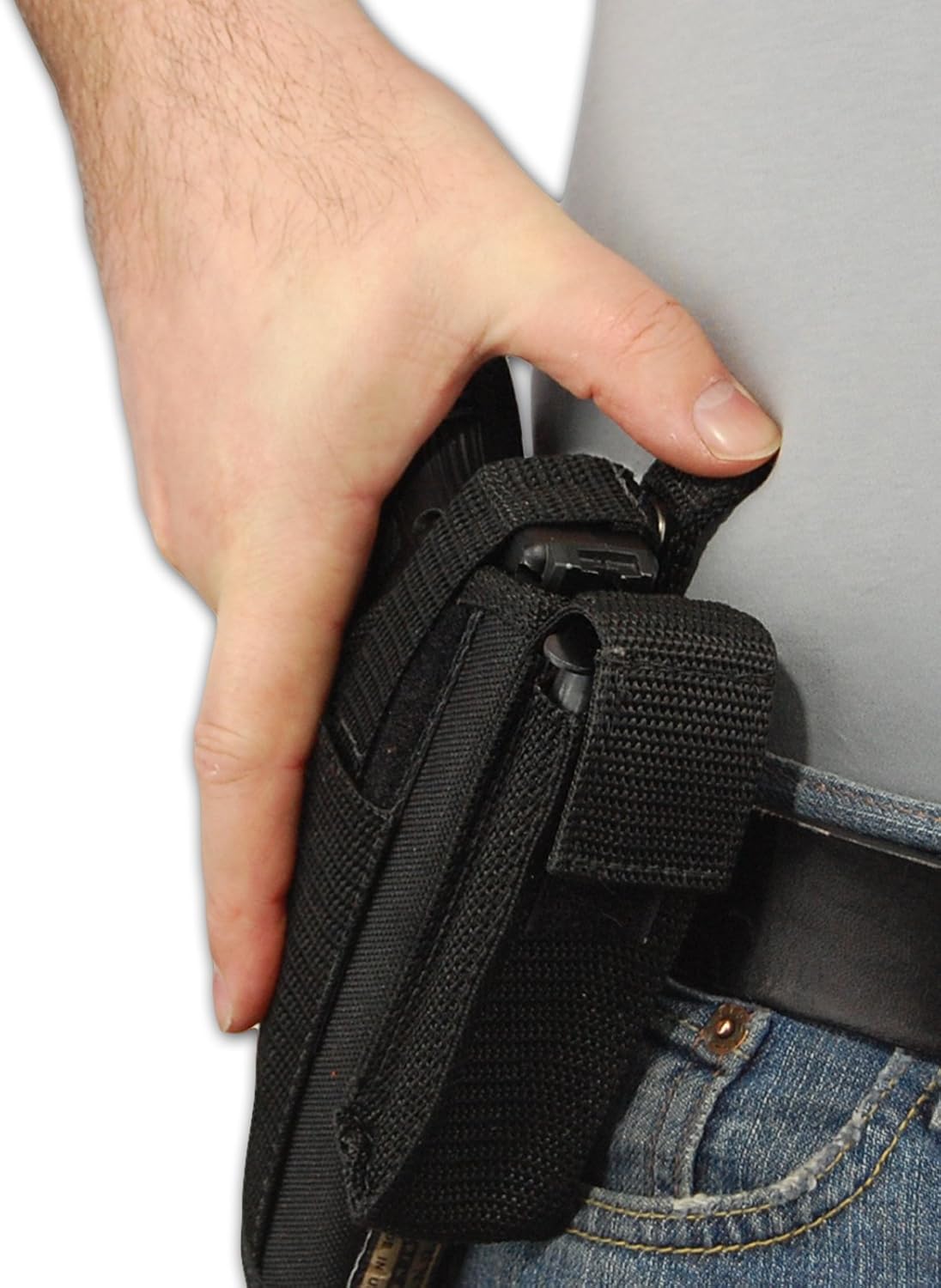 Barsony New Gun OWB Belt Holster w/Magazine Pouch for Compact 9mm 40 45 Pistols