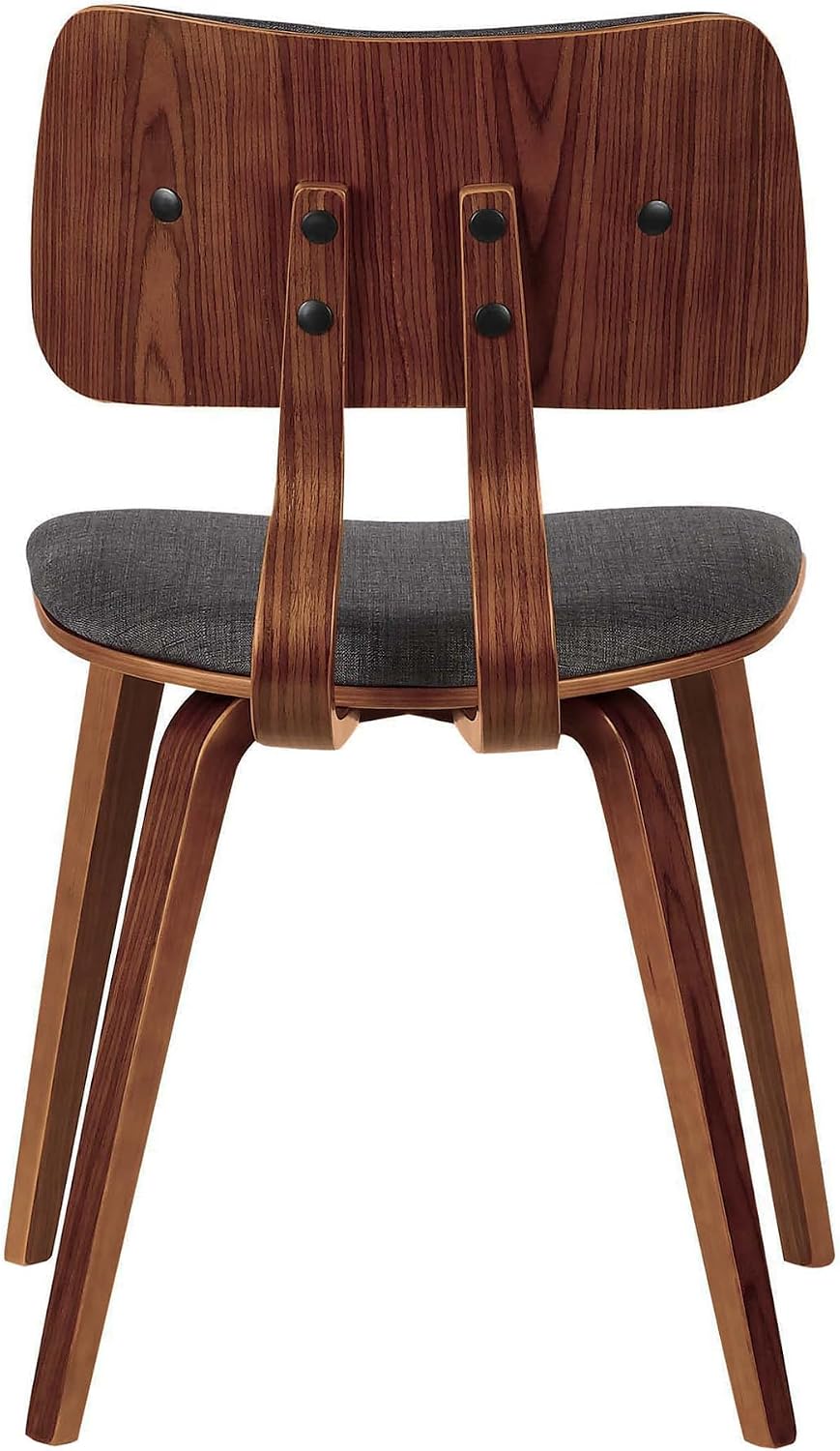 Armen Living Jaguar Dining Chair in Charcoal Fabric and Walnut Wood Finish,Charcoal/Walnut Finish 20D x 18W x 29H in