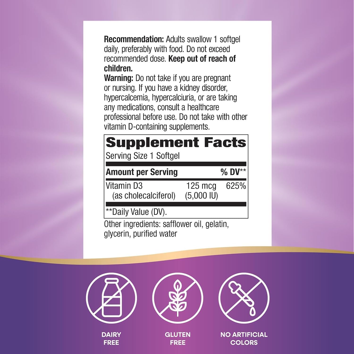 Natures Way Vitamin D3 5000 Iu, 240 CT