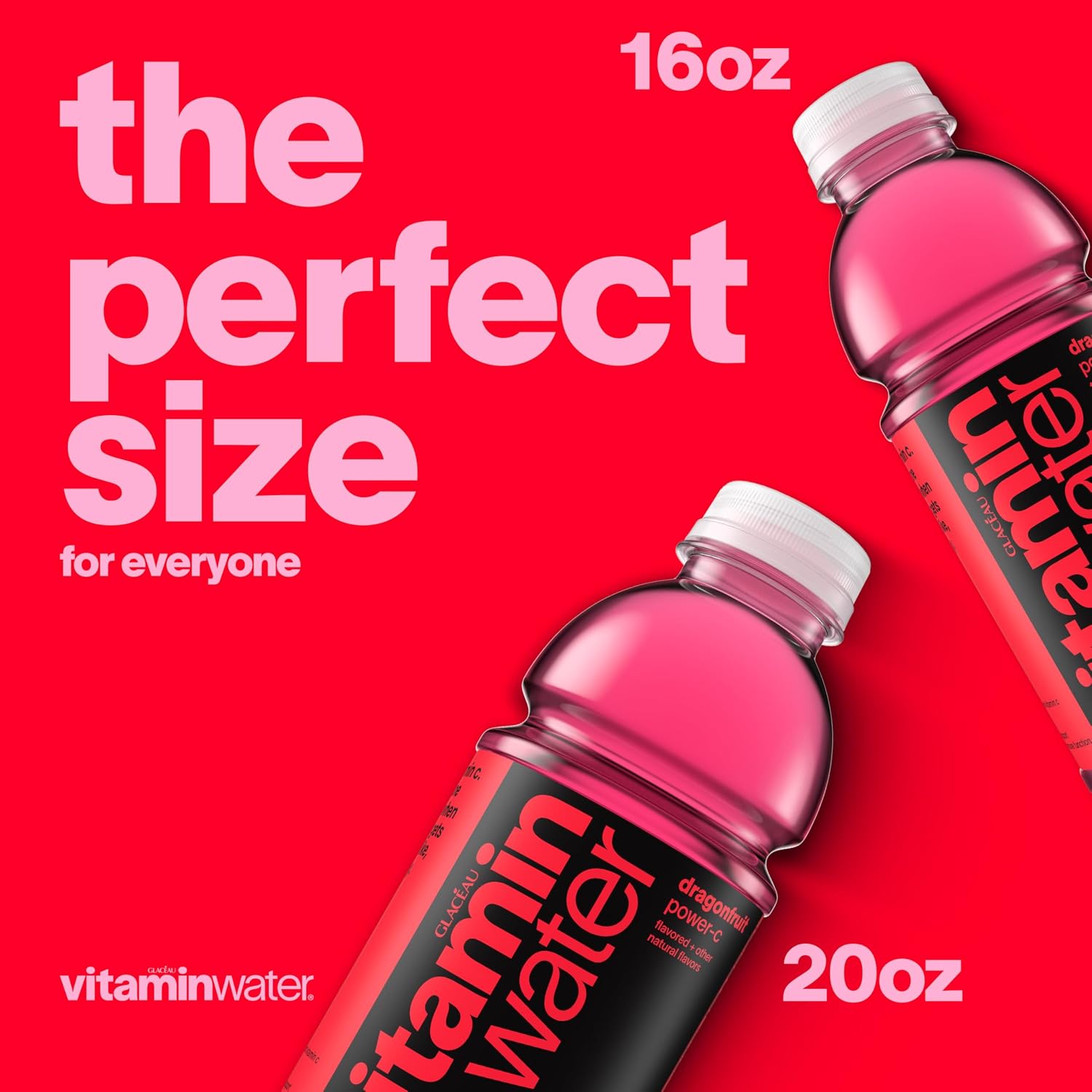 vitaminwater Power-C Dragonfruit Water Beverage, 16.9 fl oz, 6 pack | Bottled, nutrient-enhanced flavored water drink with 90 calories per bottle, antioxidants, and vitamins