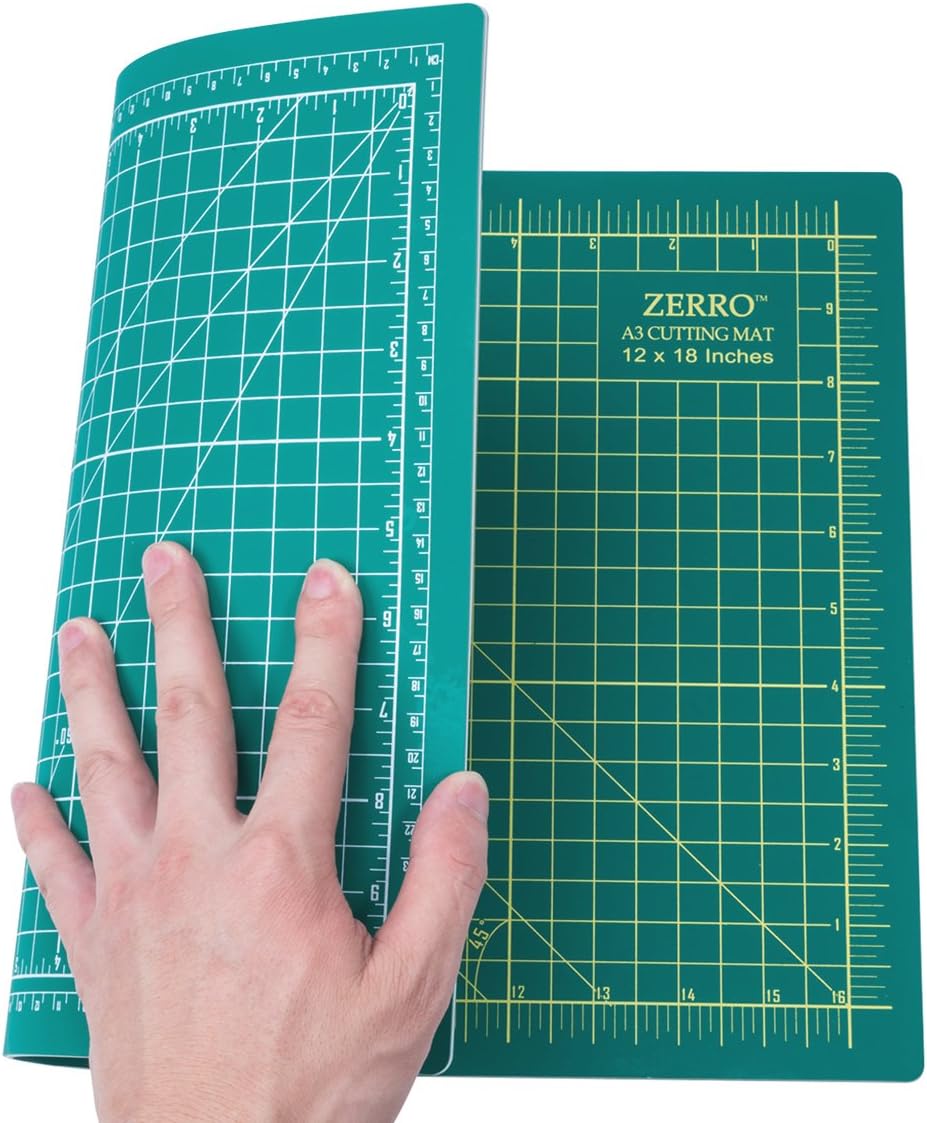 ZERRO Self Healing Cutting Mat 24" x 36", Double Sided & Non-Slip | Professional 5-Ply Rotary Mat for Scrapbooking, Fabric, Quilting, Sewing, Crafts (A1)