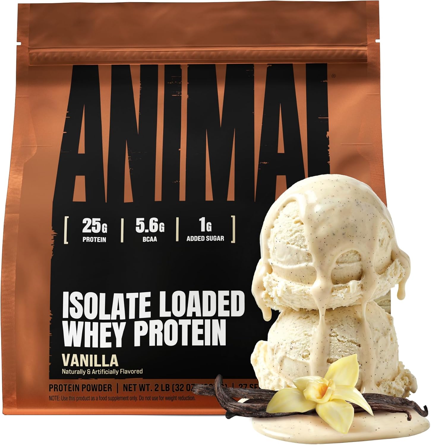 Animal Whey Isolate Protein Powder - Loaded for Pre & Post Workout Muscle Builder and Recovery with Digestive Enzymes for Men & Women - 25g Protein, Great Taste, Low Sugar - Chocolate 2 lbs