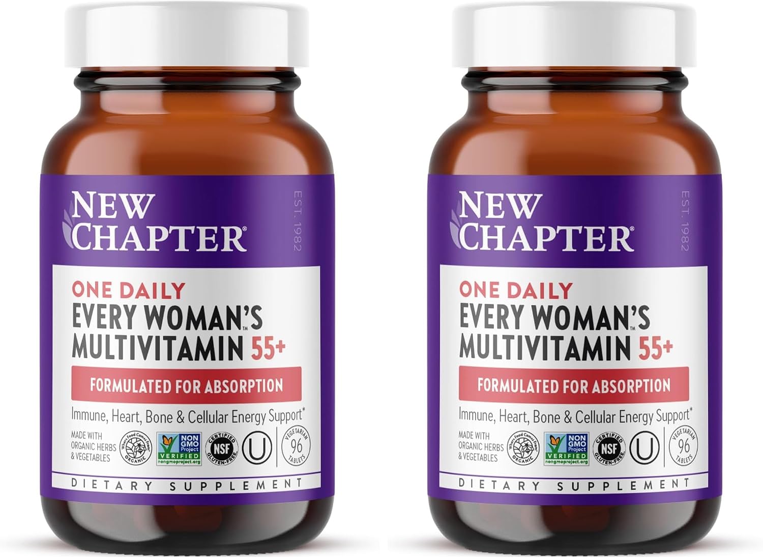 New Chapter Every Woman's One Daily 55+ - Multivitamin for Women - Supports Immune, Bone & Vision Health* - Gentle on the Stomach - Non-GMO, Gluten Free, Dairy Free, Vegetarian & Kosher - 48 Tablets