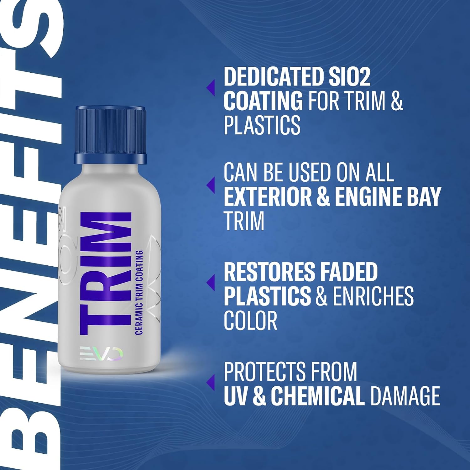 GYEON Trim EVO Ceramic Plastic Trim Restorer and UV Protection Satin Finish | SiO2 ceramic coating restores faded plastic and rubber trim to a deep