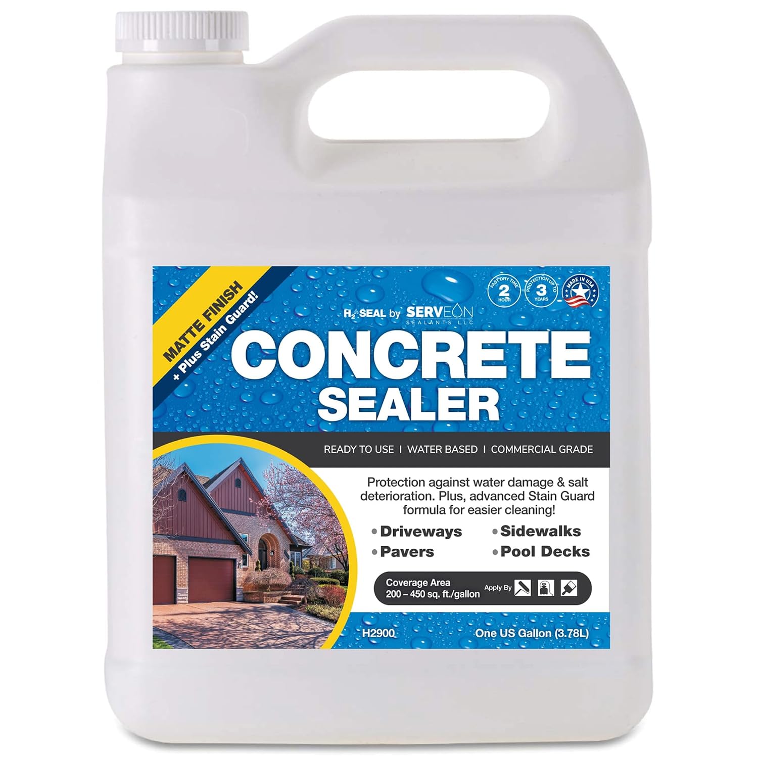 Concrete Driveway Sealer Plus Stain Guard (Matte Finish) 1 Gal