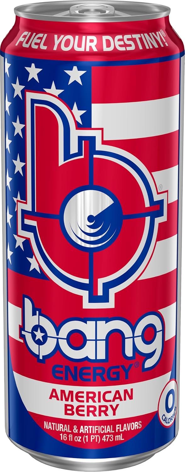 Bang Energy Blue Razz, Sugar-Free Energy Drink, 16-Ounce | Pack of 12