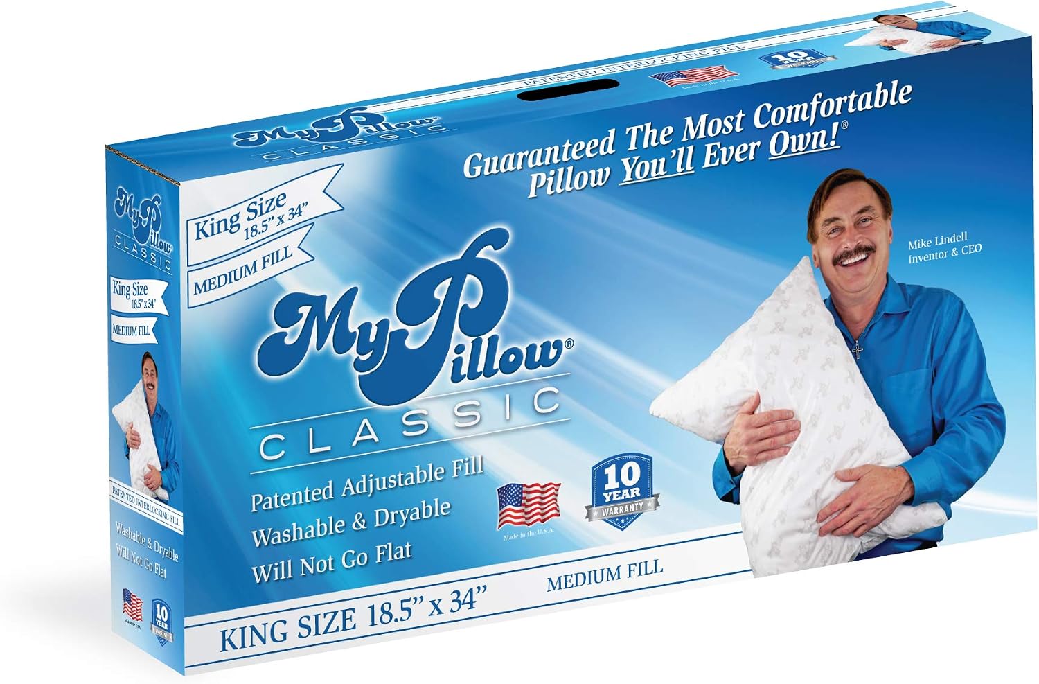 MyPillow Bedding Bed Pillows for Sleeping Standard Size, Perfect for Back, Stomach or Side Sleepers - My Pillow Classic Pillow [Standard, Firm]
