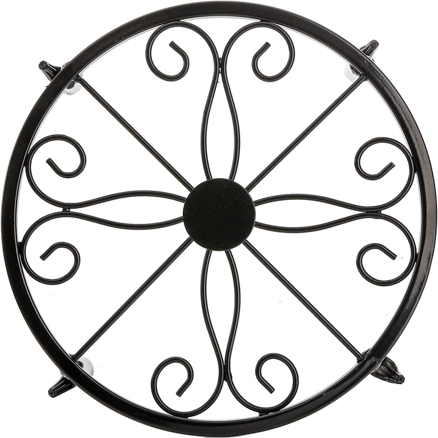 Tosnail 4 Pack Metal Plant Stand, Planter Support Rack, Plant Pot Stands, Planter Holder Heavy Duty, Rust Proof Iron Potted Plant Flower Pot Stand for Indoor Outdoor Garden Patio, Black, 9 Inch