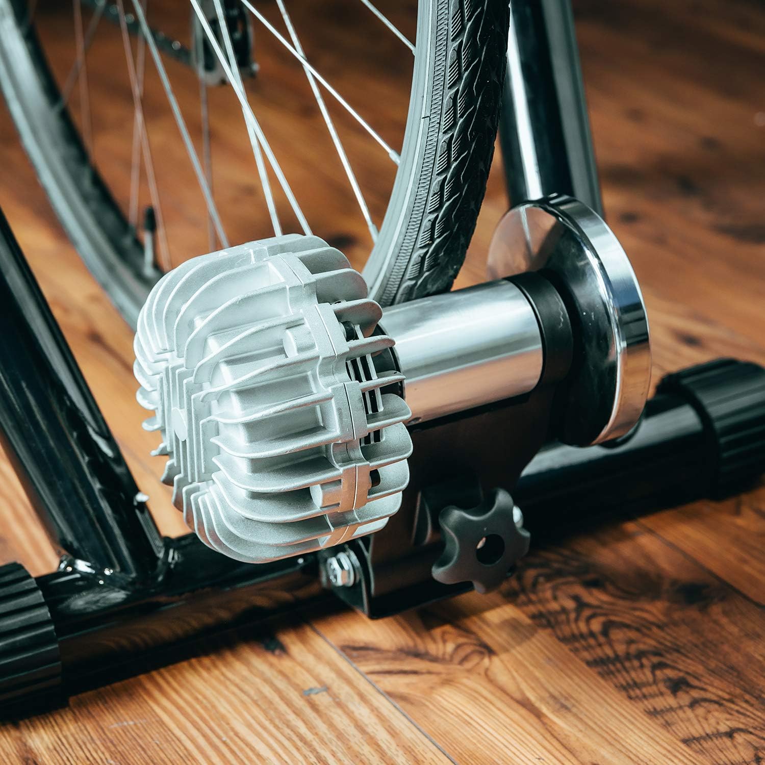 Fluid Bike Trainer Stand for Indoor Riding – Portable Foldable Stainless Steel Trainer, Noise Reduction, Progressive Resistance