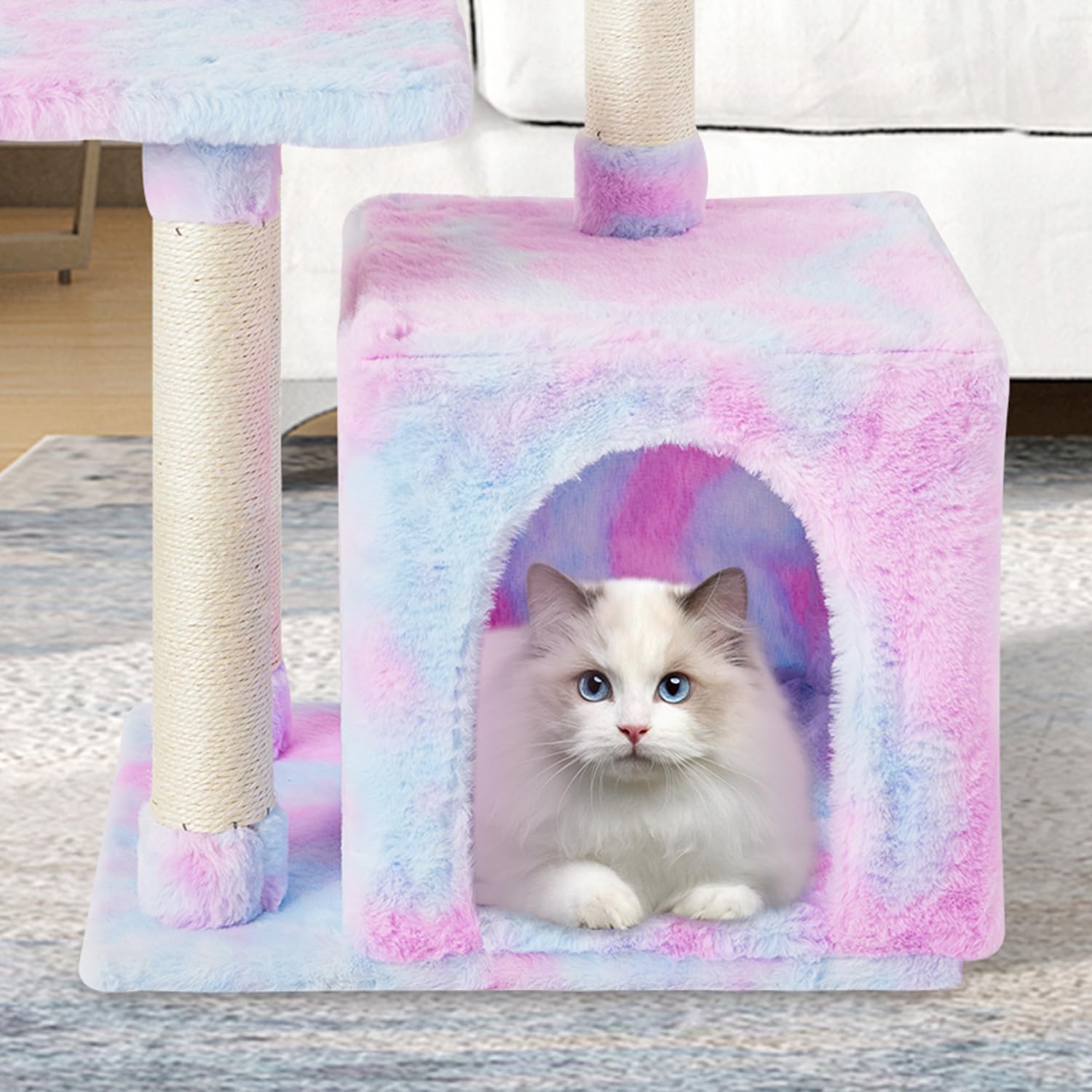 Cute Cat Tree Kitten Cat Tower Condo Cat Furniture Sisal Scratching Posts G