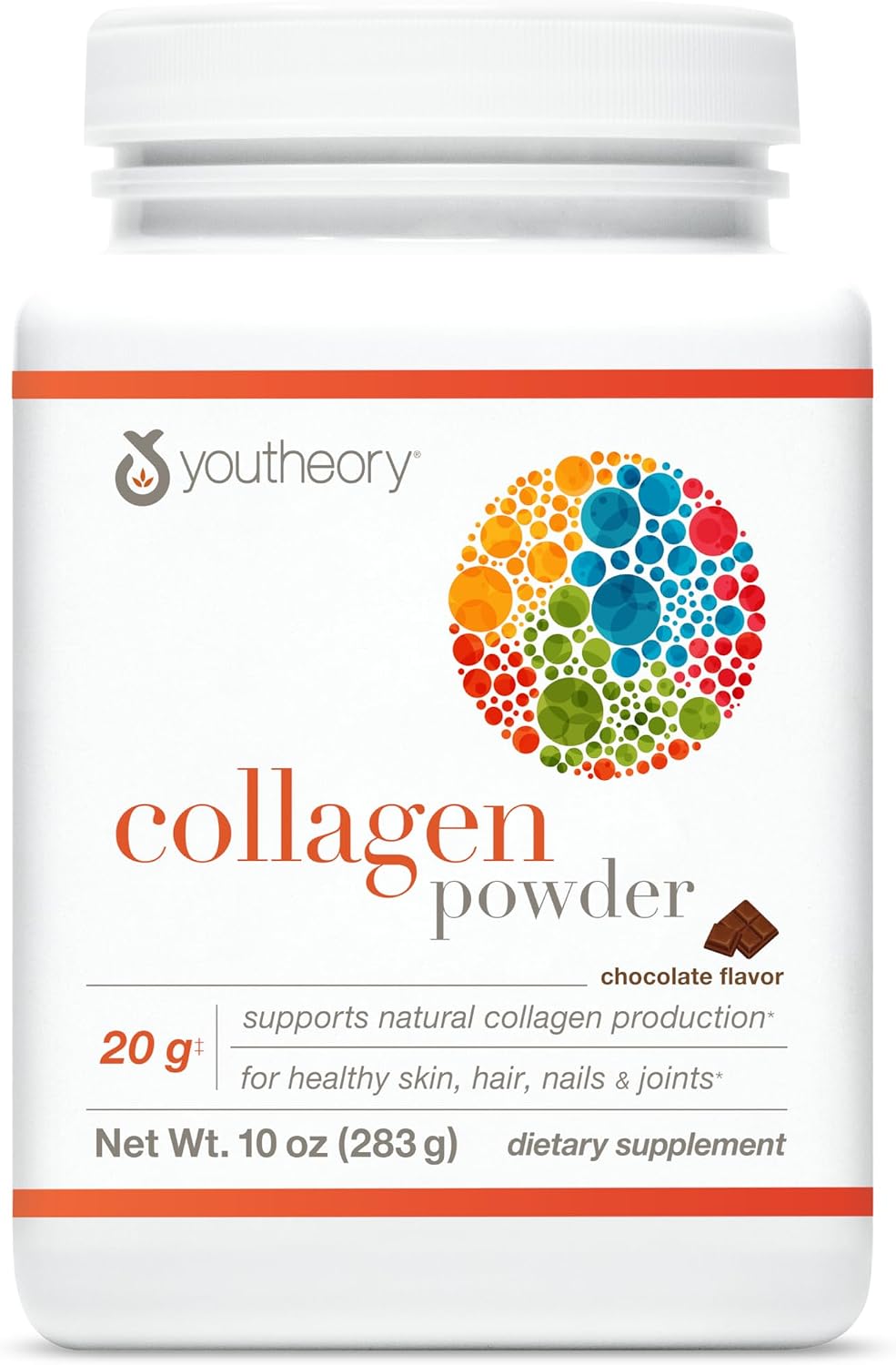 Youtheory Collagen Powder, 20g, Unflavored, 10 oz, 12-Day Supply