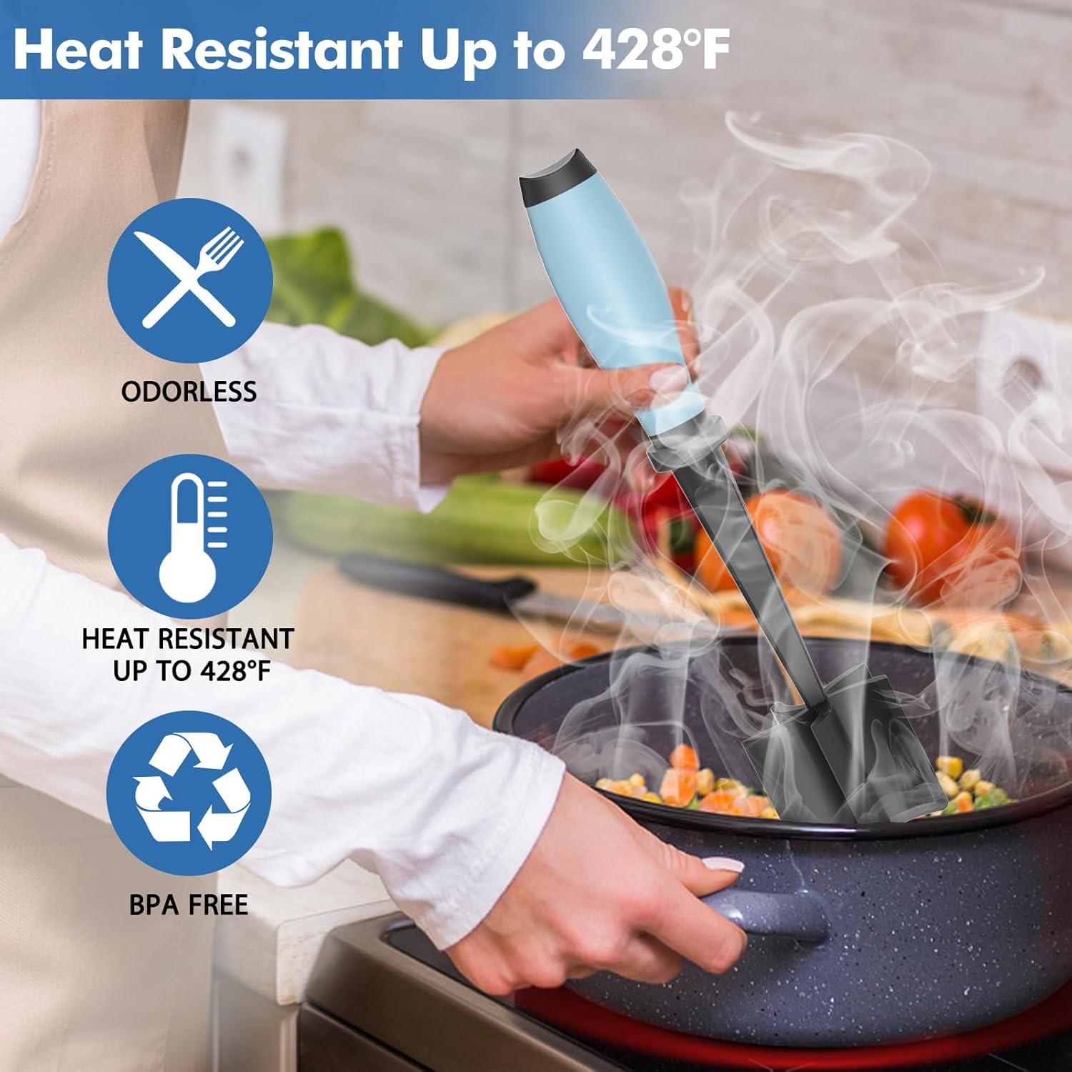 Upgrade Meat Chopper Hamburger Masher Ground Beef Smasher Utensil Mix Tool